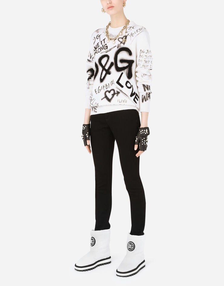 Wool sweater with DG graffiti intarsia - 6