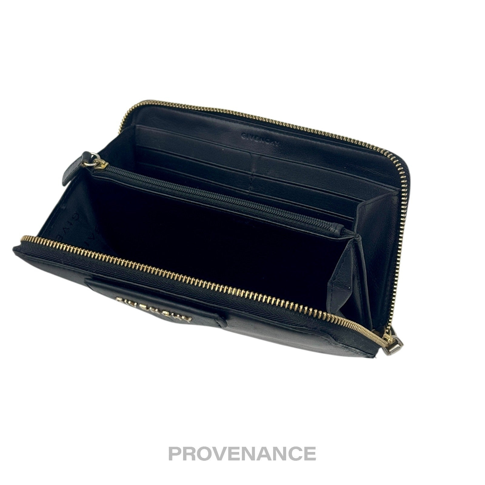Givenchy Logo Zip Long Wallet - Black Grained Leather - 5