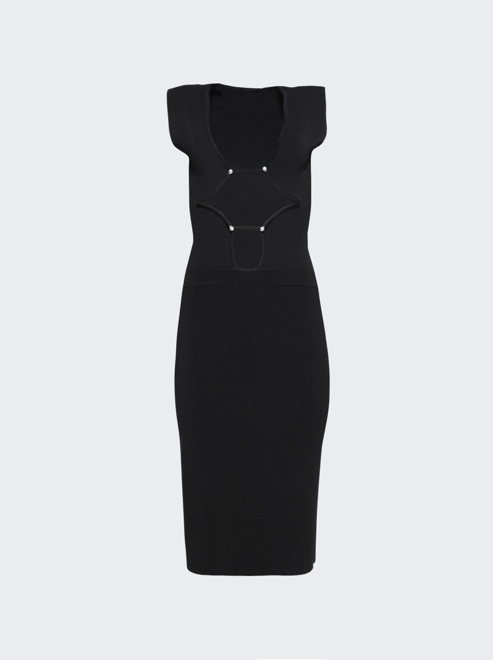 Bracket Knit Dress Black - 1