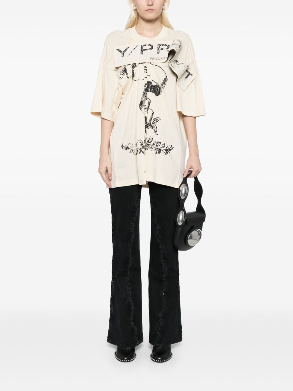 side hook flared jeans - 2