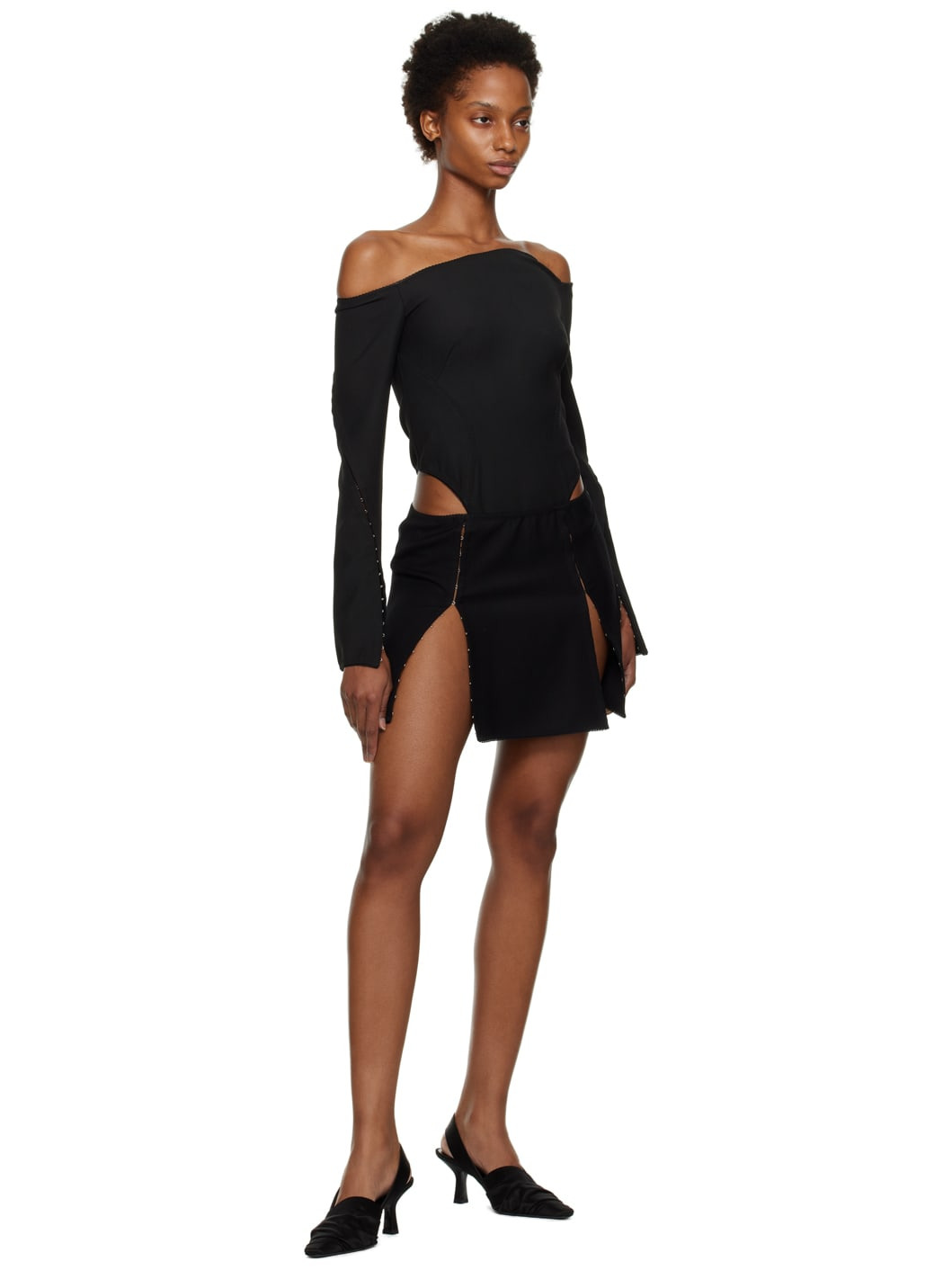 Black Barbe Miniskirt - 4