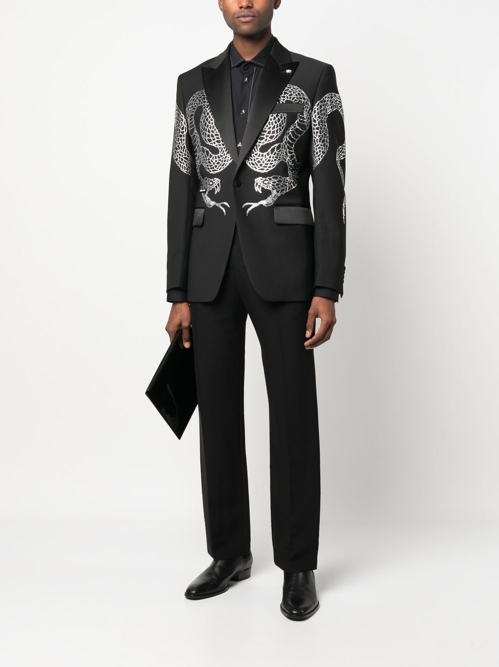 crystal-embellished single-breasted blazer - 2
