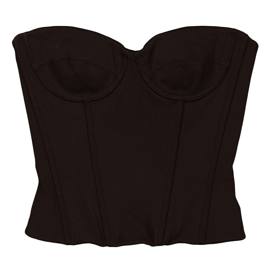 Balenciaga Ladies Black Strapless Bustier Top - 5