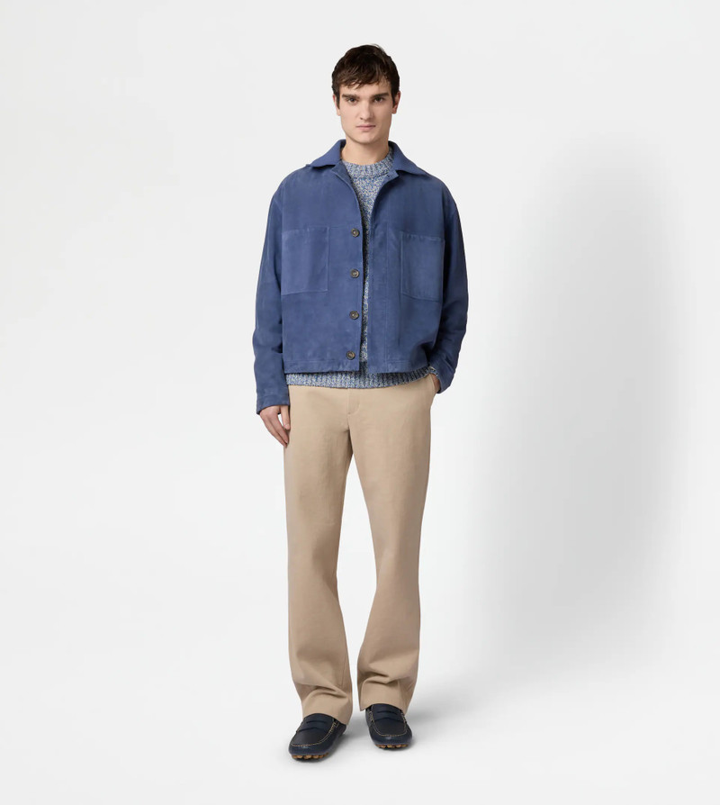 Tod's PASHMY COACH JACKET IN SUEDE - BLUE outlook
