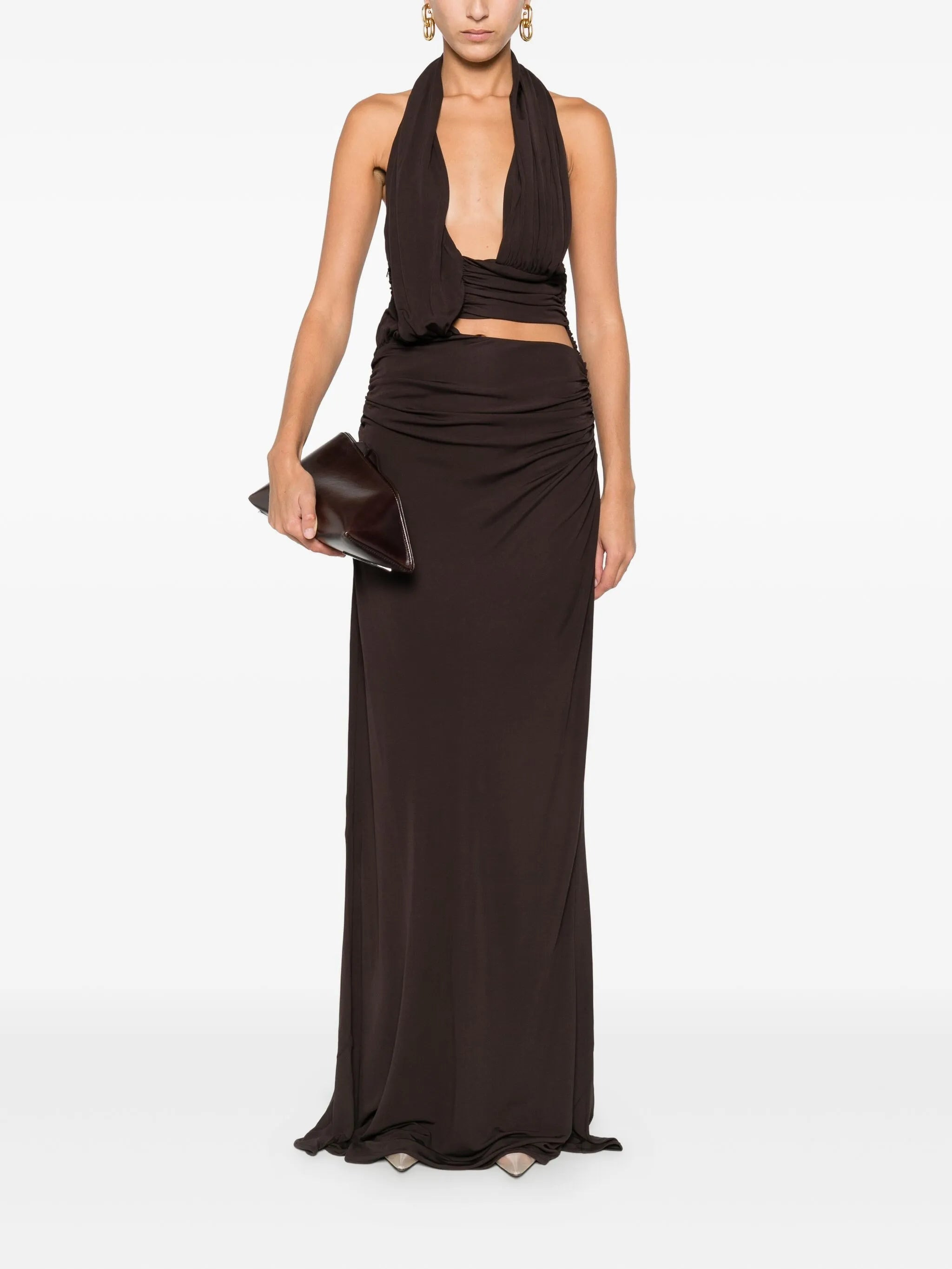draped cut-out maxi dress - 2