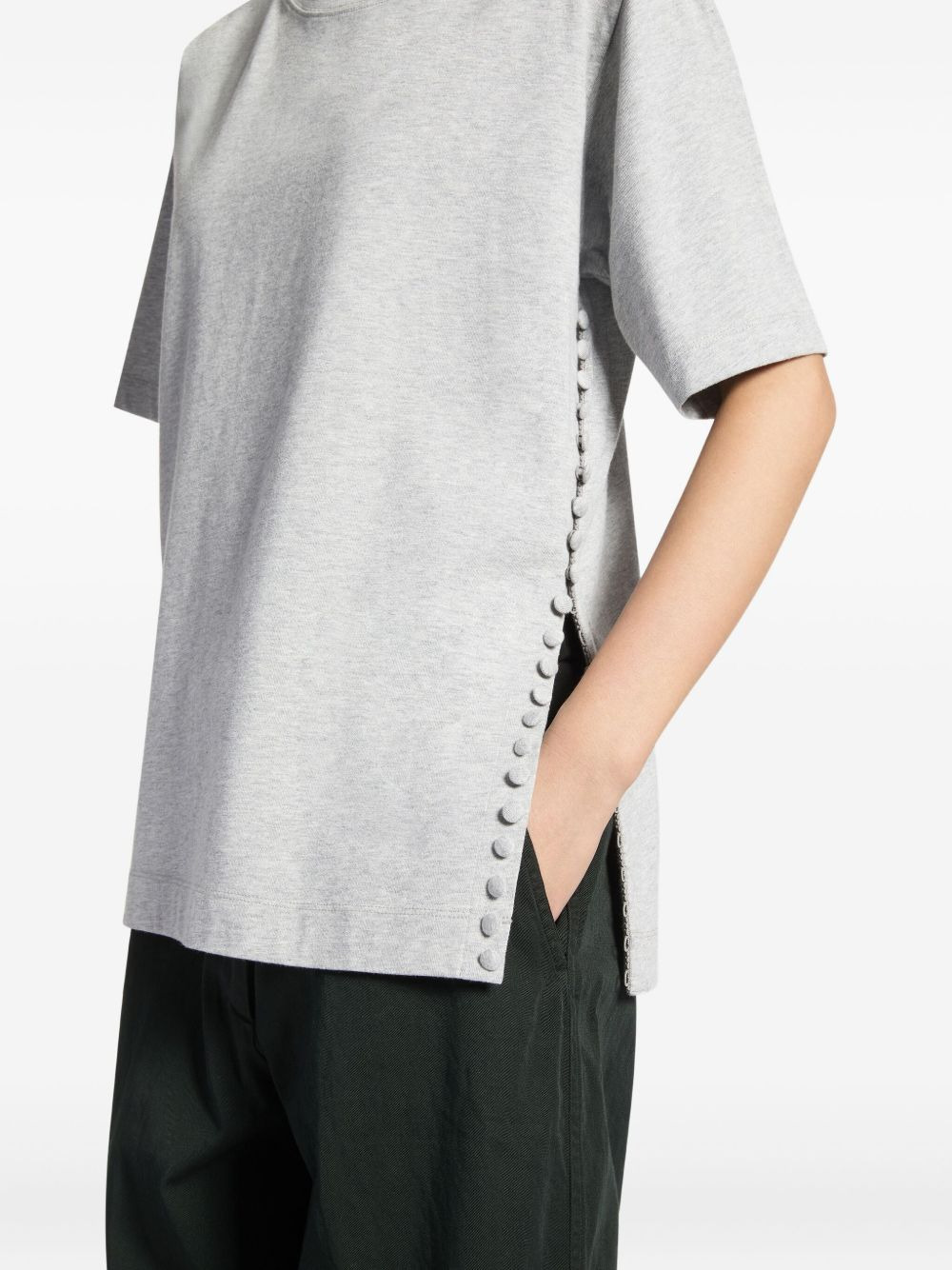 button-embellishment cotton T-shirt - 5