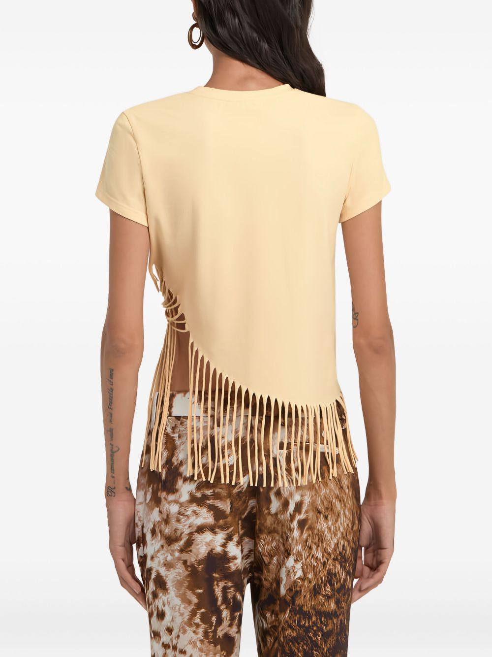 fringe-trim T-shirt - 4