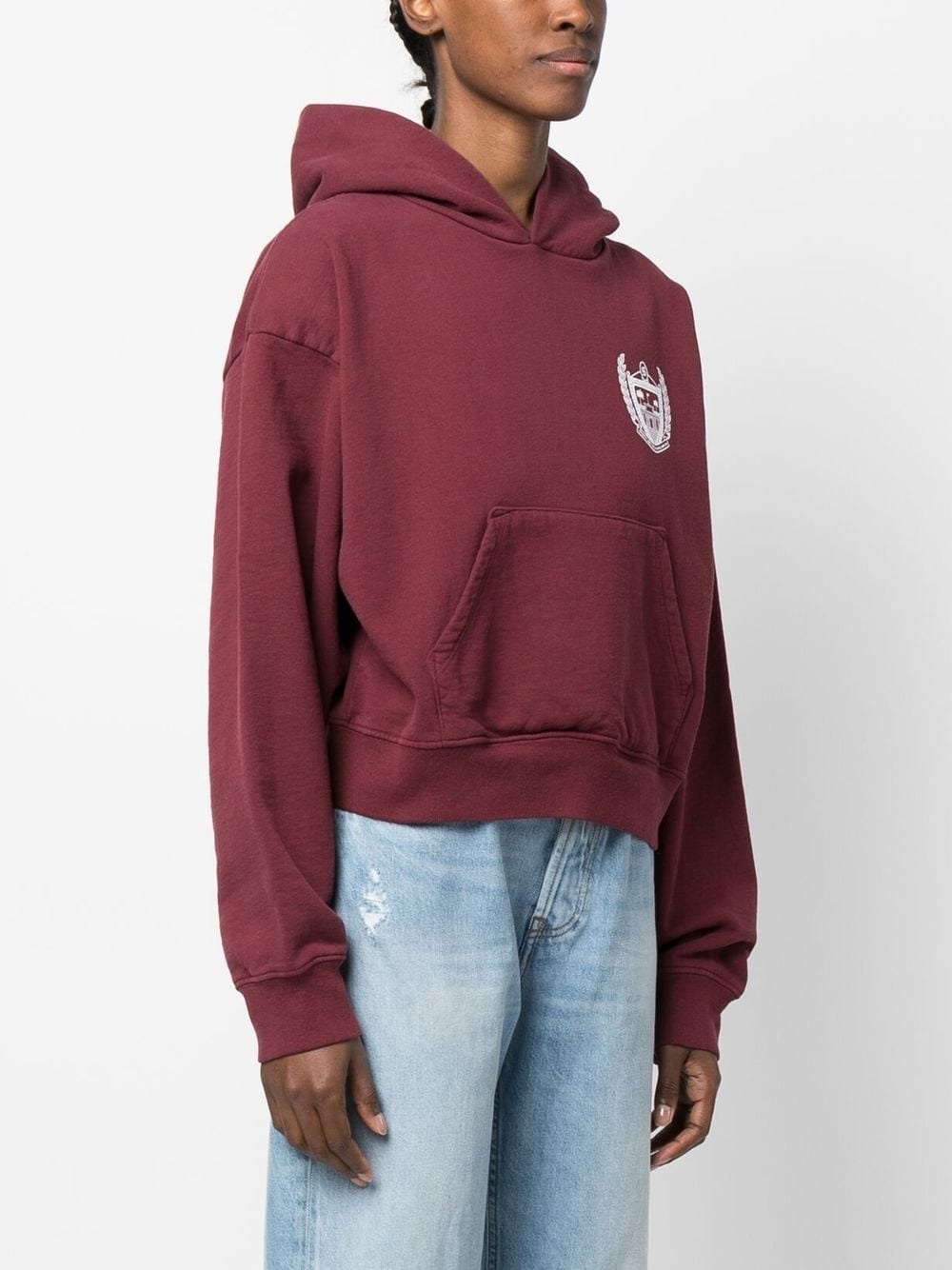 logo-print cropped hoodie - 3