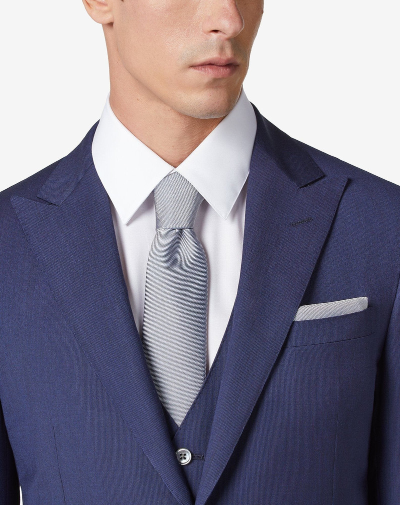 CORNELIANI Light blue micro-pattern tie outlook