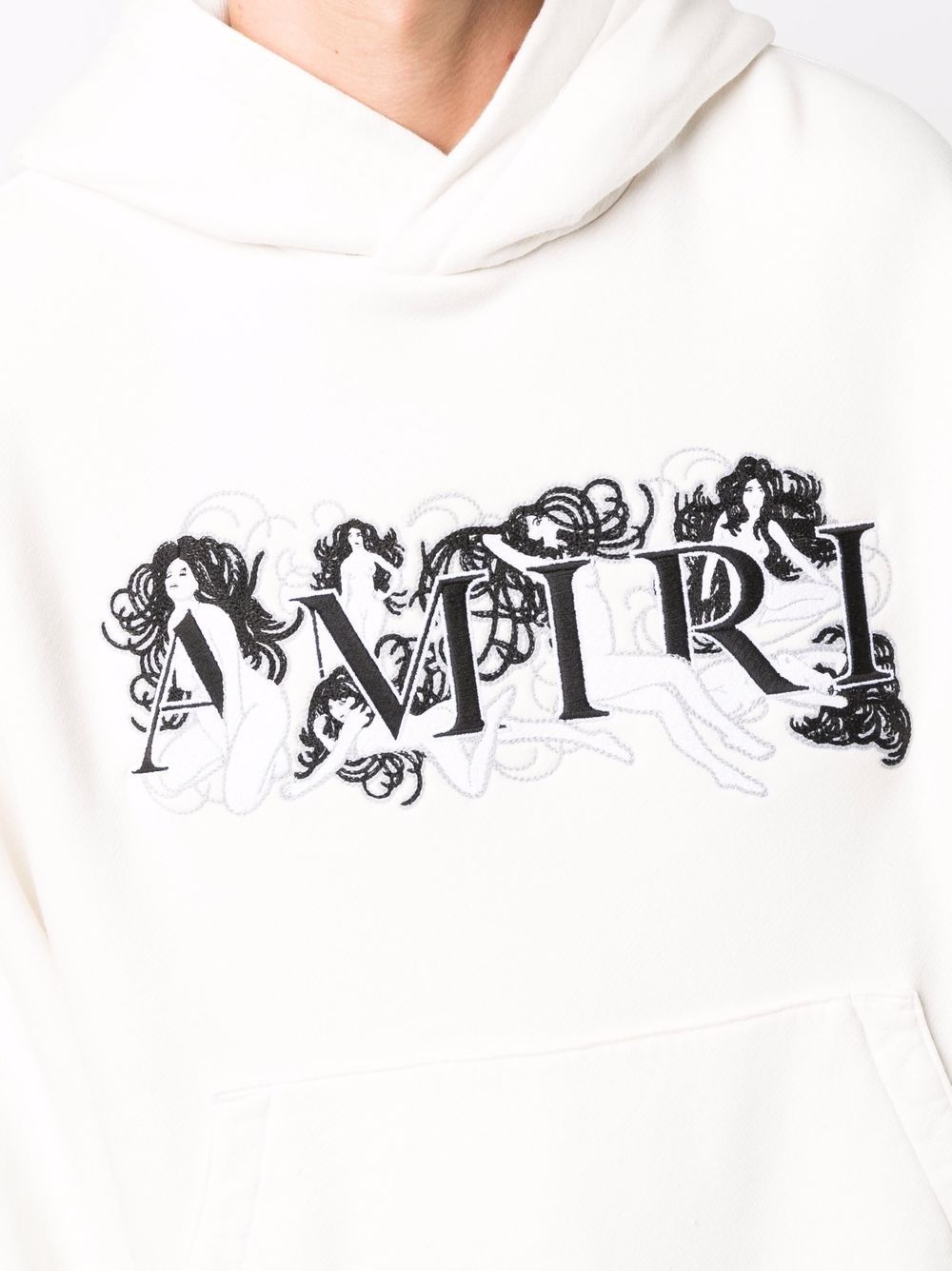 embroidered-logo cotton hoodie - 5