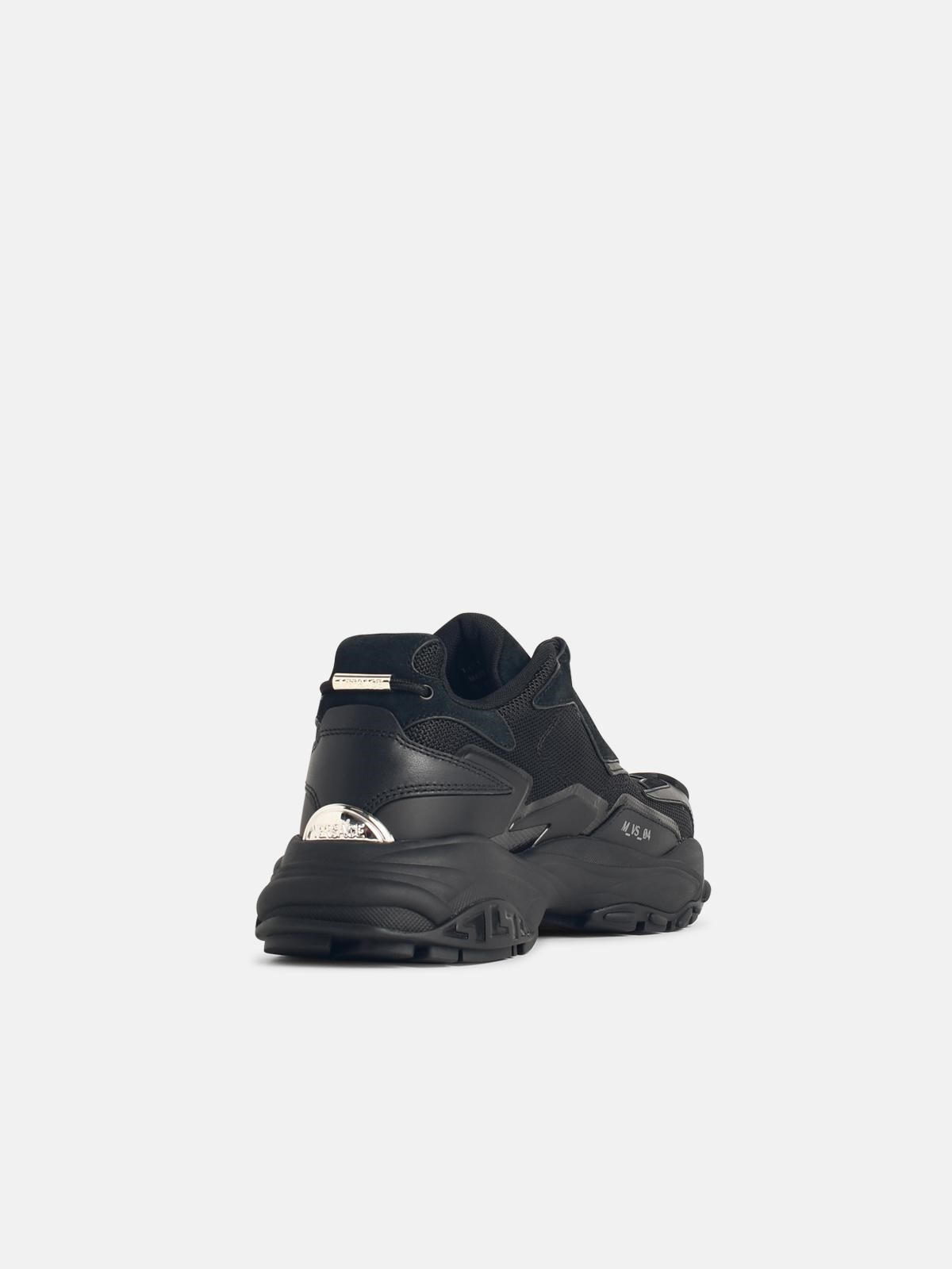 'MERCURY' BLACK LEATHER BLEND SNEAKERS - 3