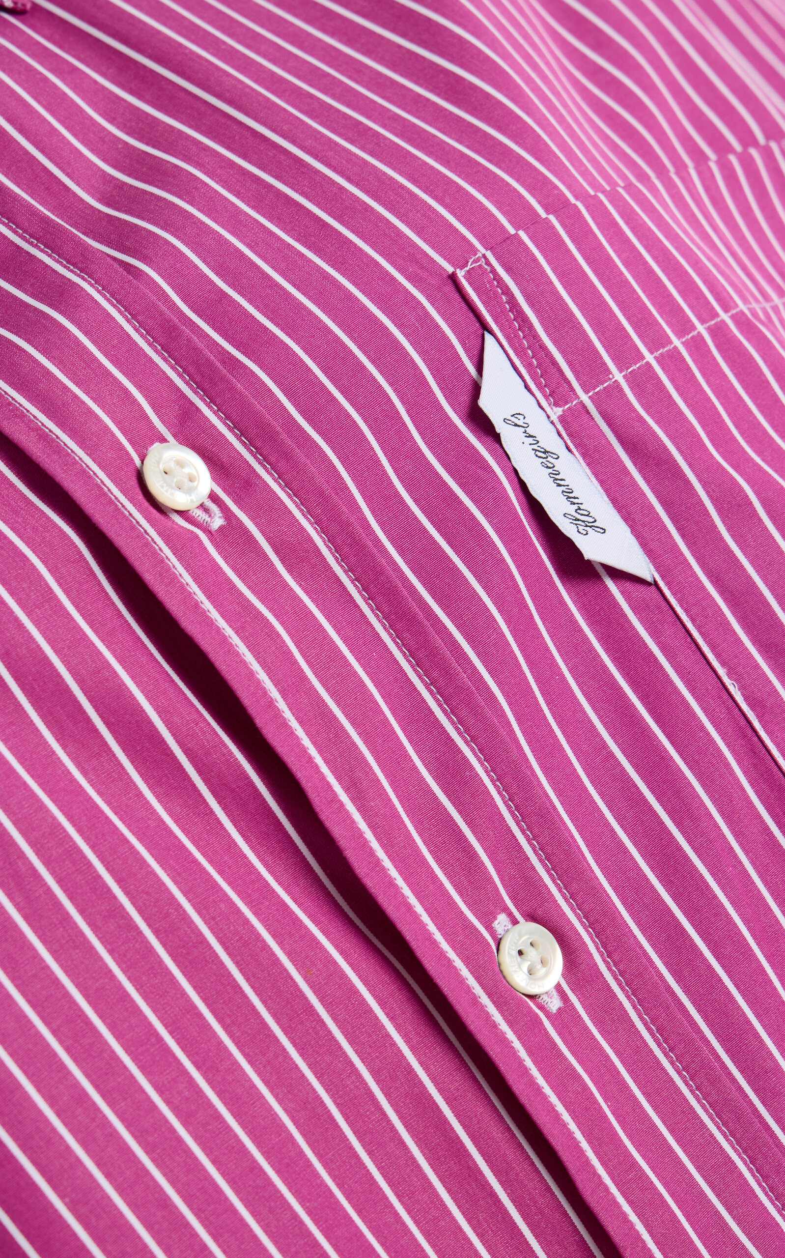 Striped Cotton Mini Shirt Dress pink - 5