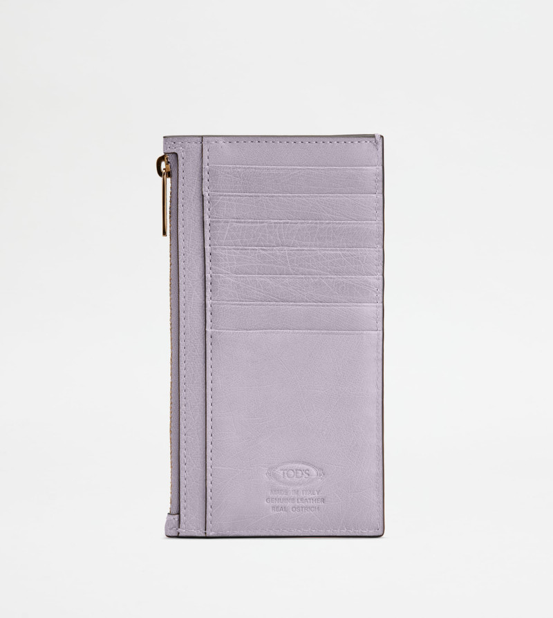 Tod's CARD HOLDER IN OSTRICH - VIOLET outlook