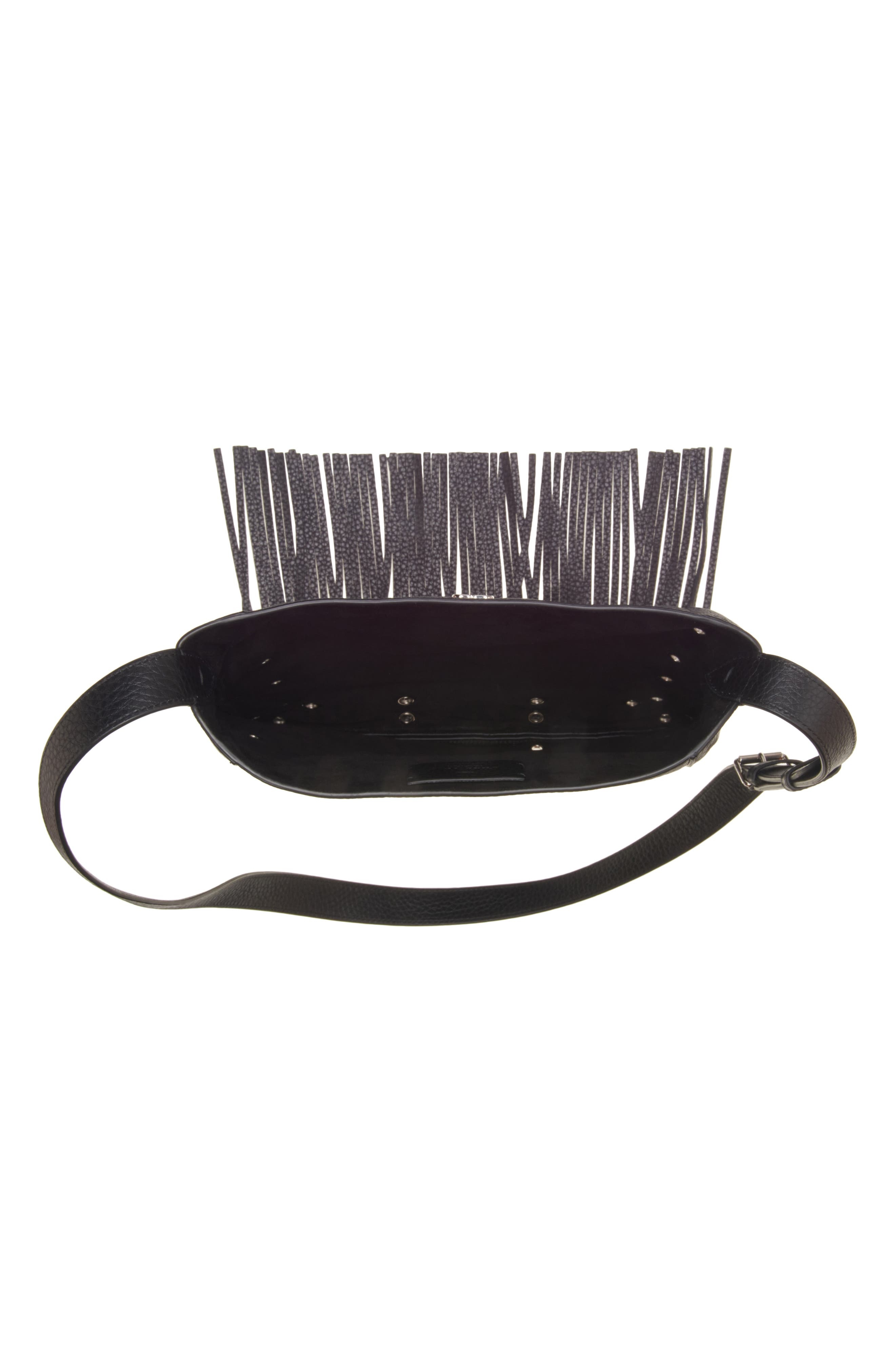 Valentino Garavani Medium Nellcôte Fringe Stud Crossbody Bag in Nero at Nordstrom - 5