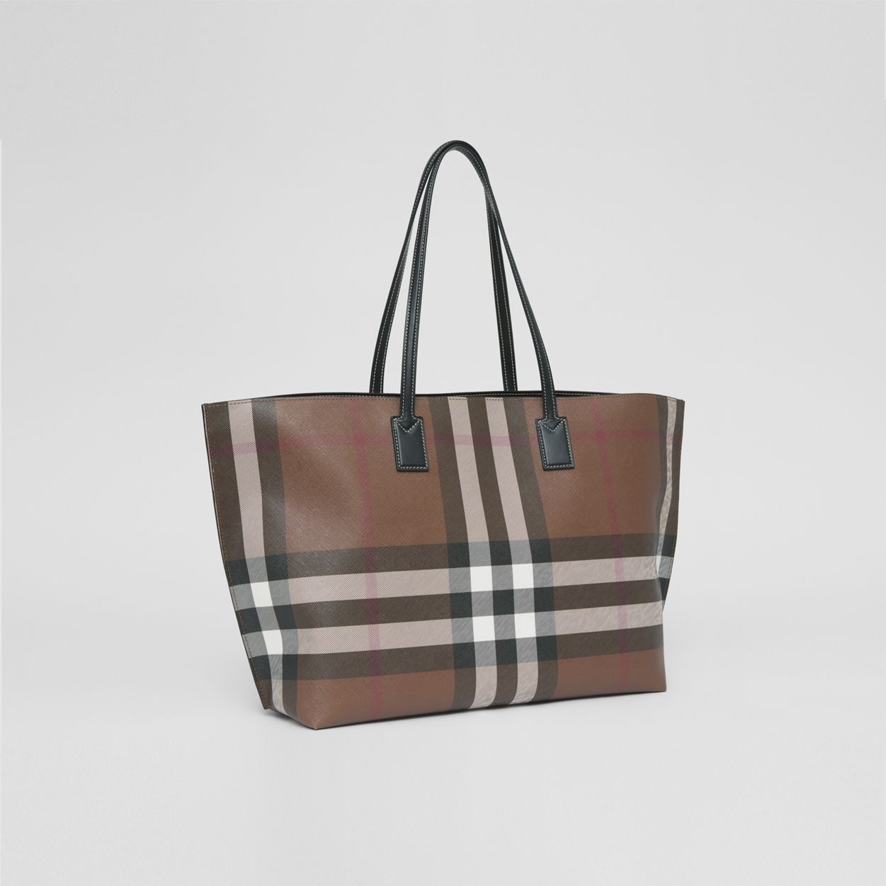 Medium Check and Leather Tote - 7