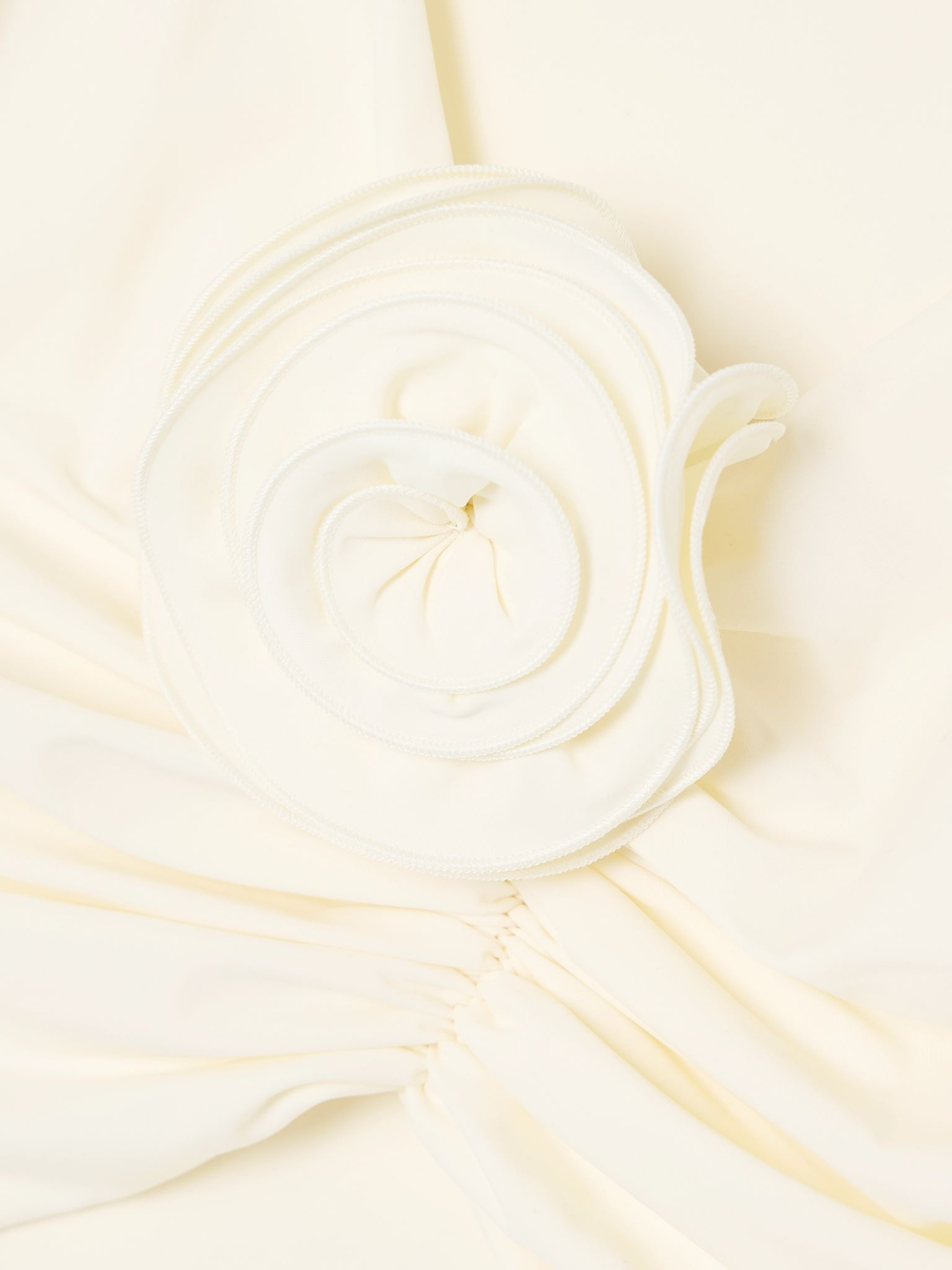 Appliquéd ruched bikini top Cream - 4