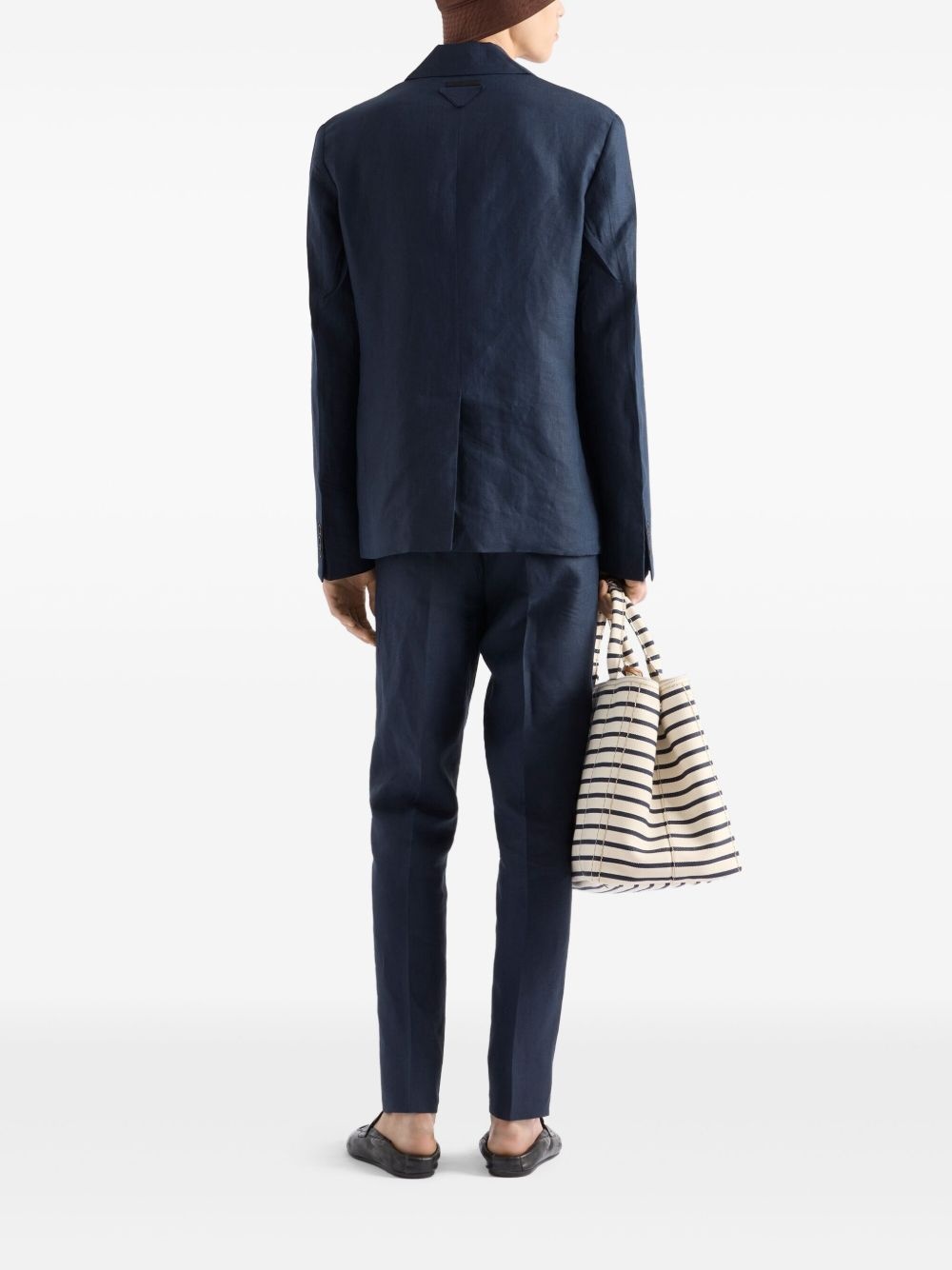 single-breasted linen blazer - 3