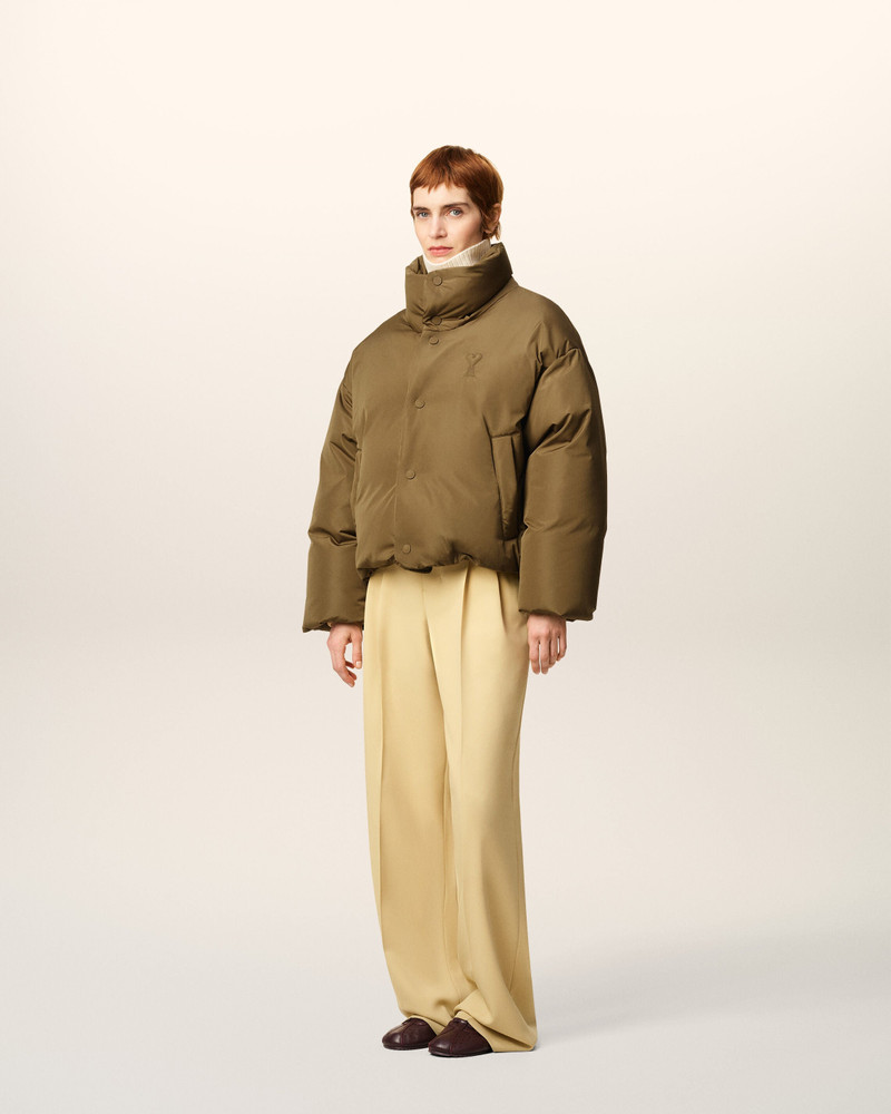 GREEN TAFFETAS AMI DE COEUR DOWN JACKET 6