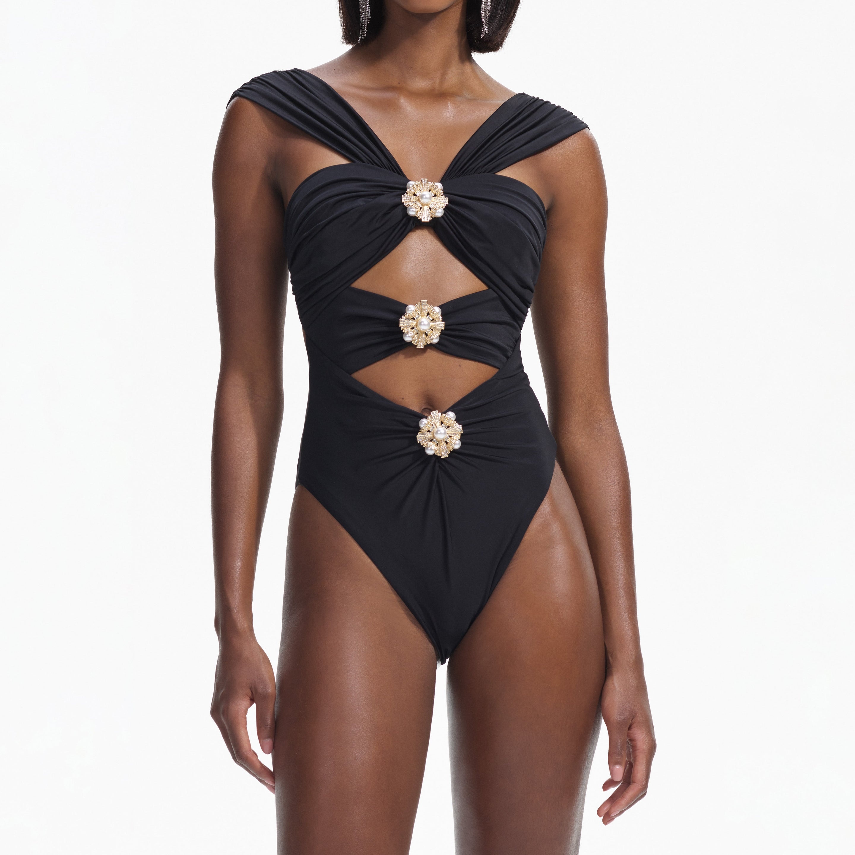 Black Cut-Out Swimsuit - 4
