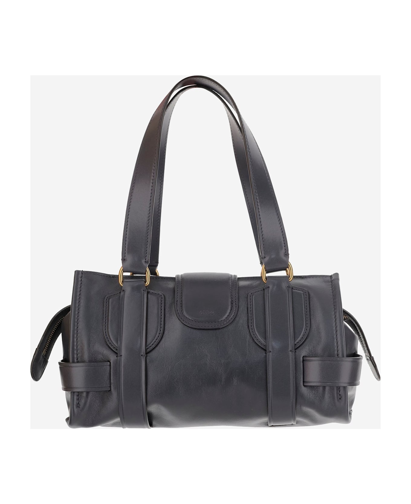 Navy Blue Leather Kerala 25 Shopping Bag - 3