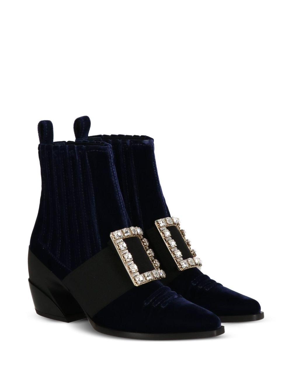 80mm embellished velvet ankle boots - 2