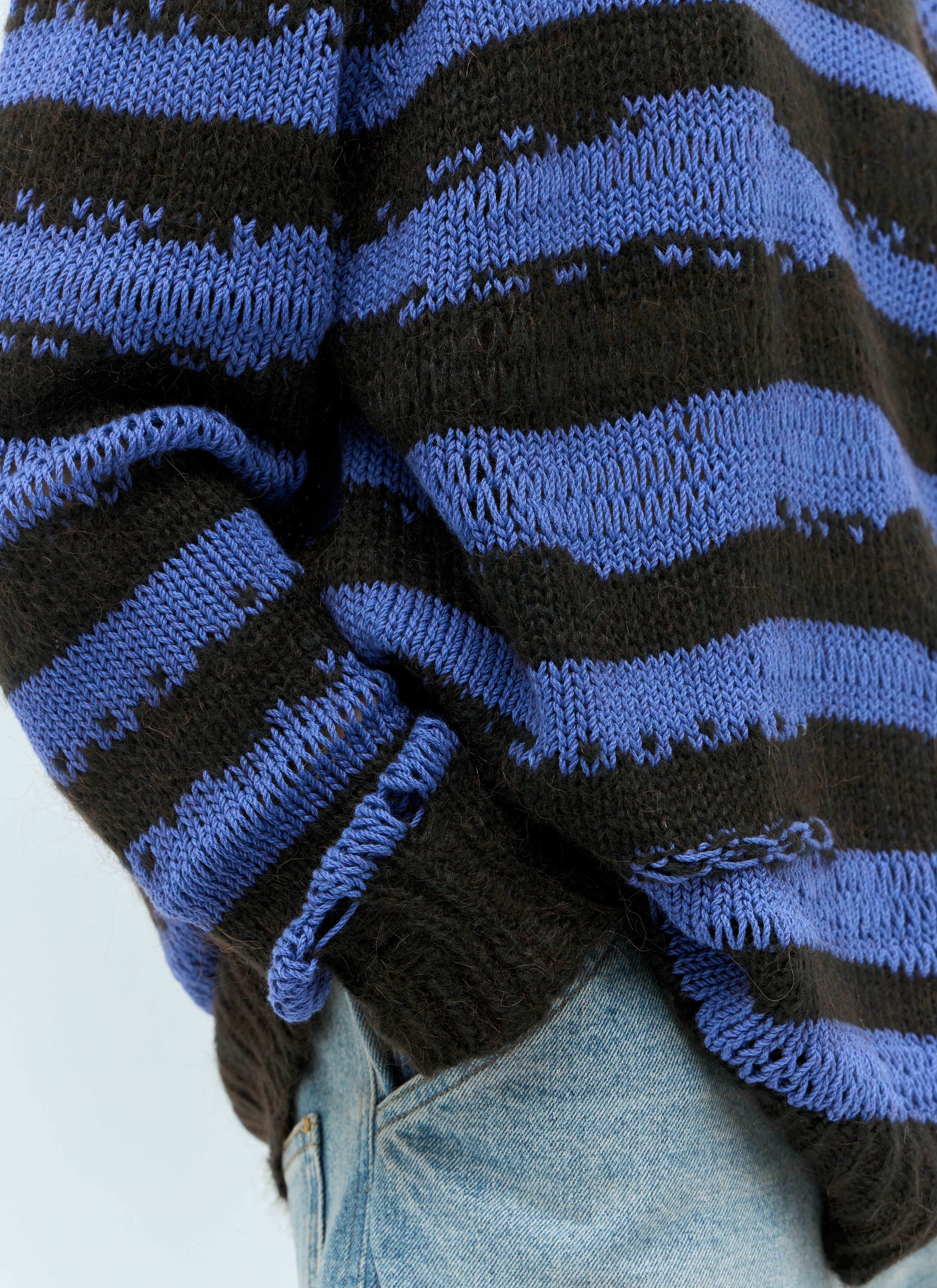 Distressed Stipe Sweater - 5
