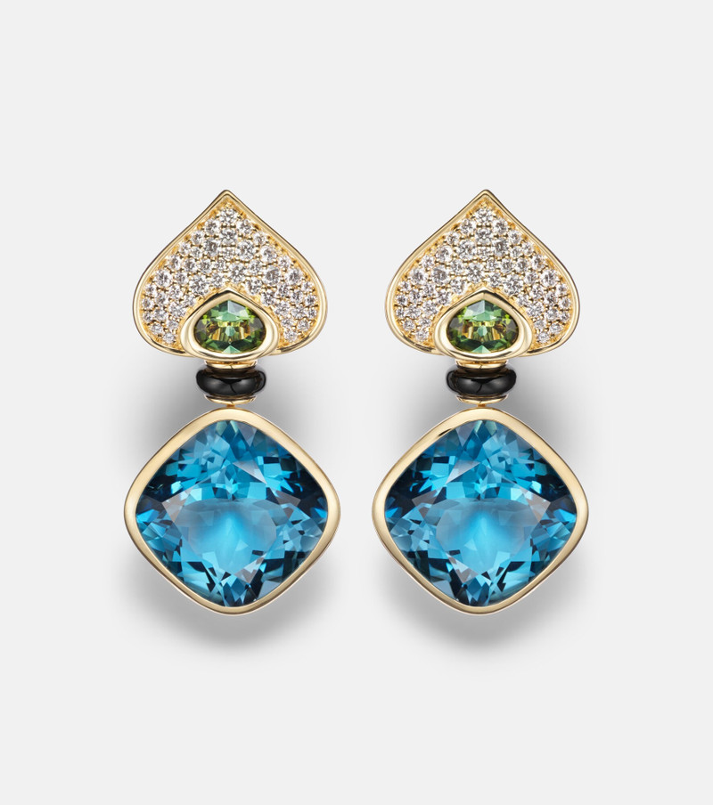 Pauline 18kt gold earrings with gemstones 1