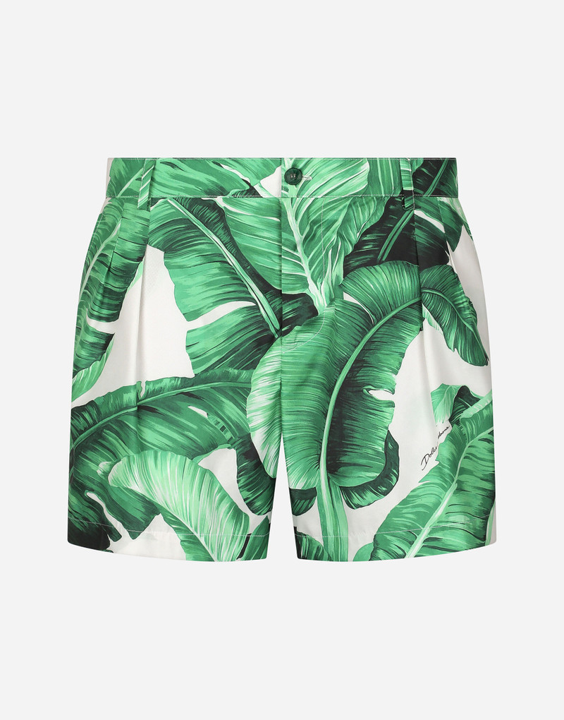 Swim shorts with banana tree print 1