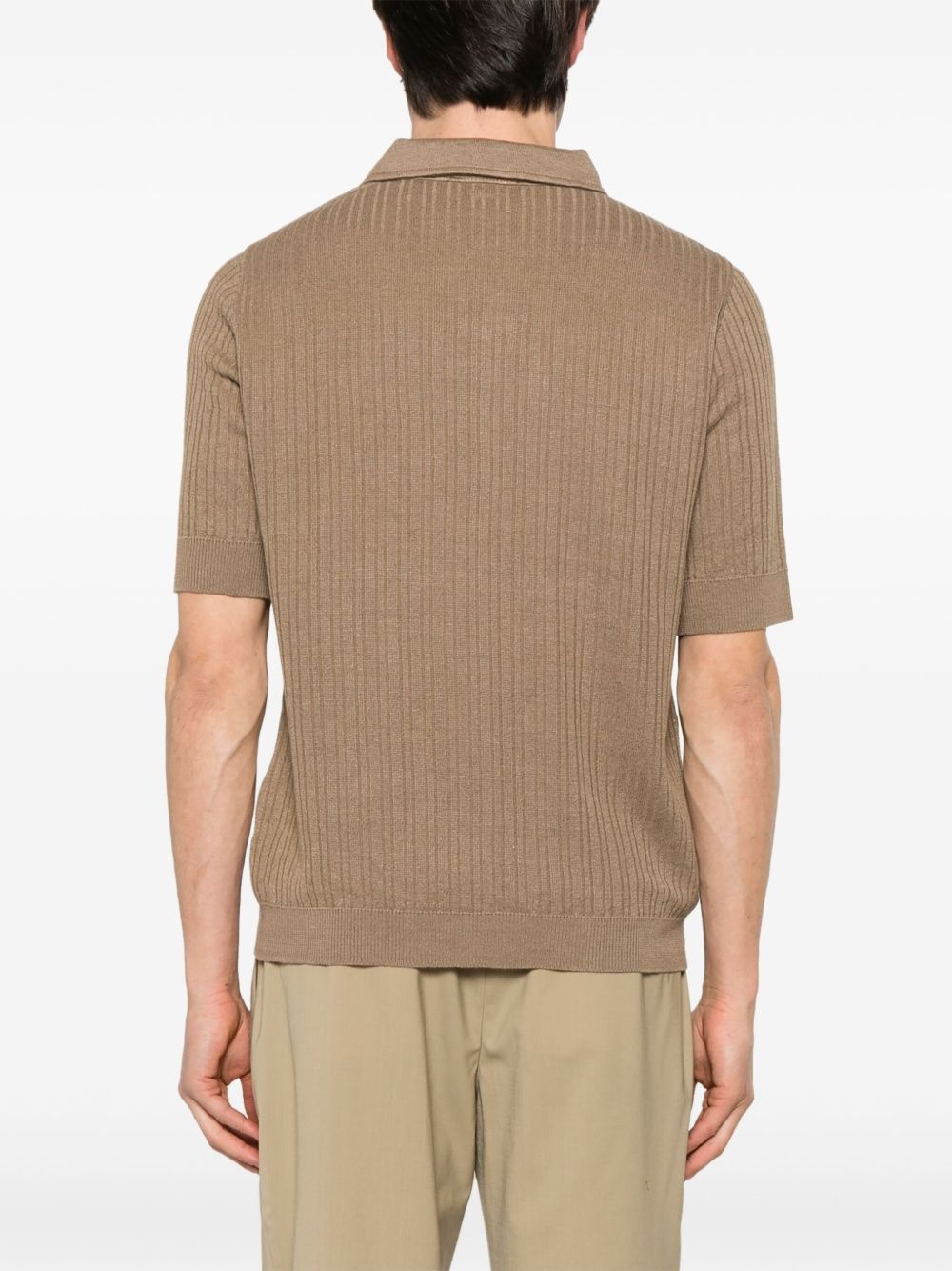 ribbed polo shirt - 3