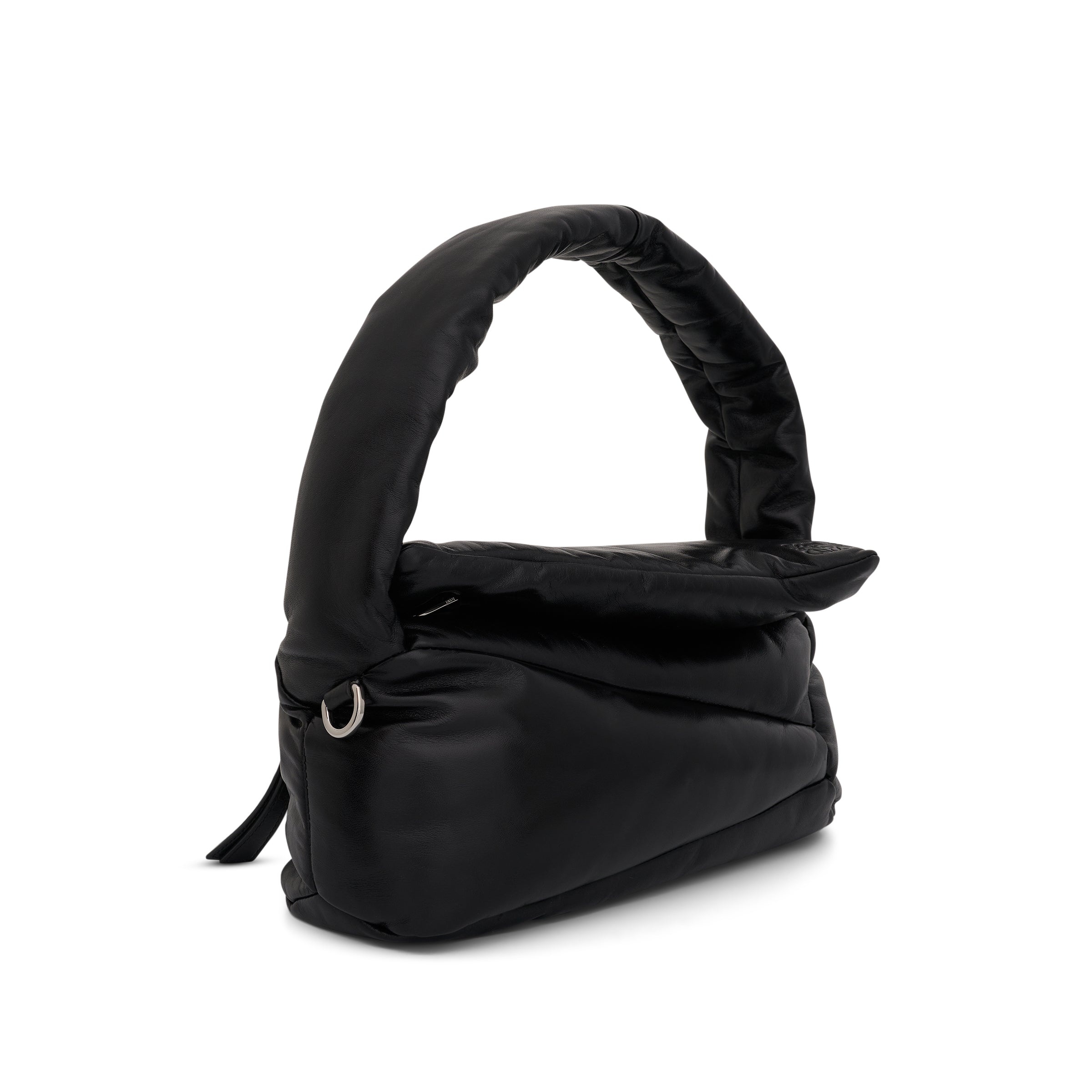Puffer Puzzle Hobo Bag in Shiny Nappa Lambskin in Black - 2