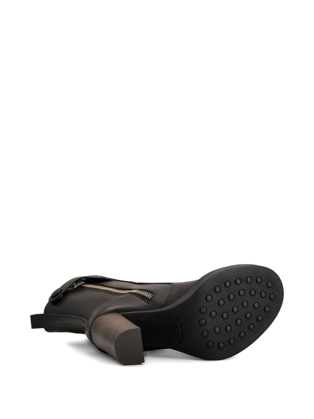 leather zip-fastening block-heel boots - 3