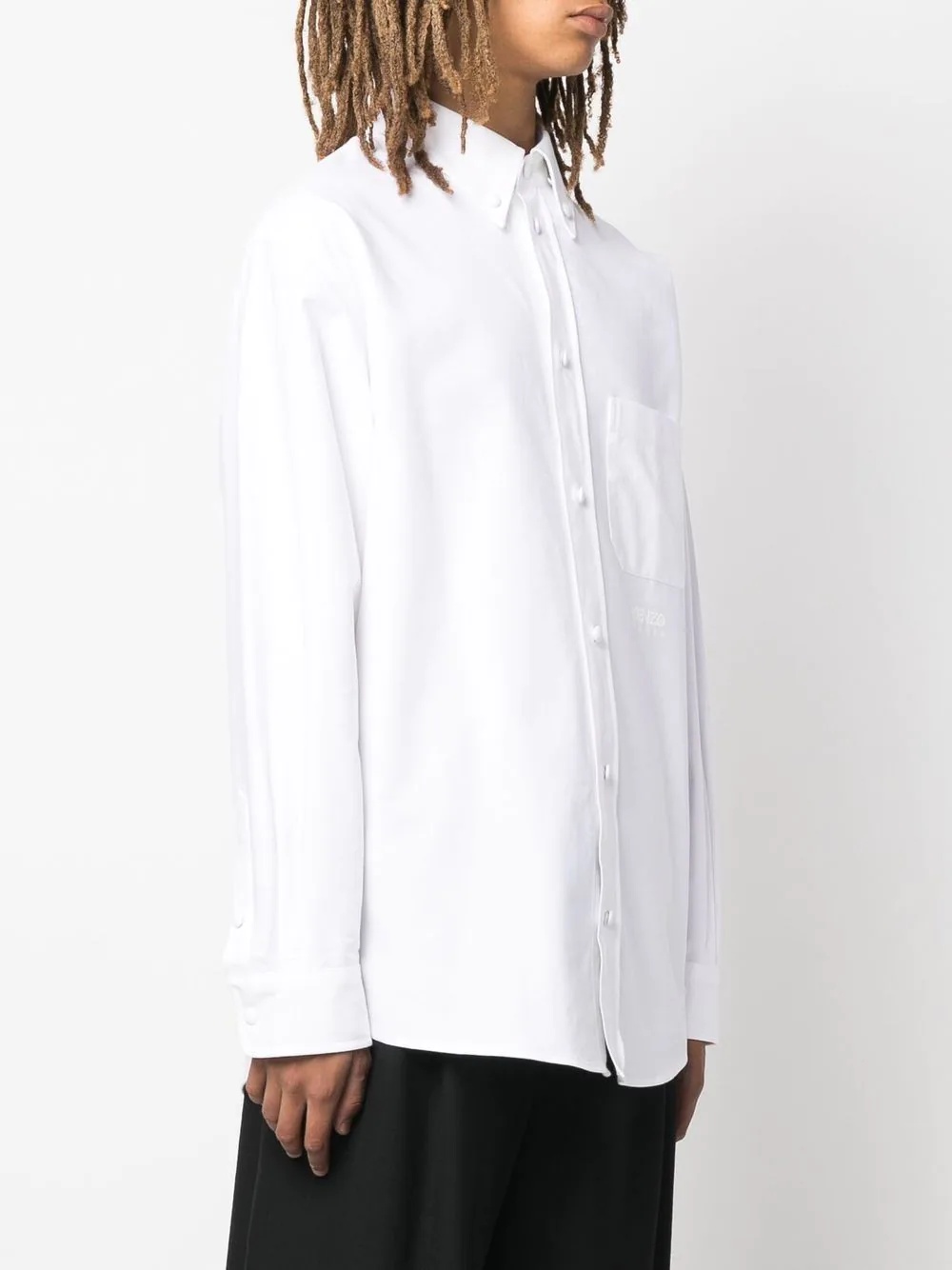 tonal button-down shirt - 3