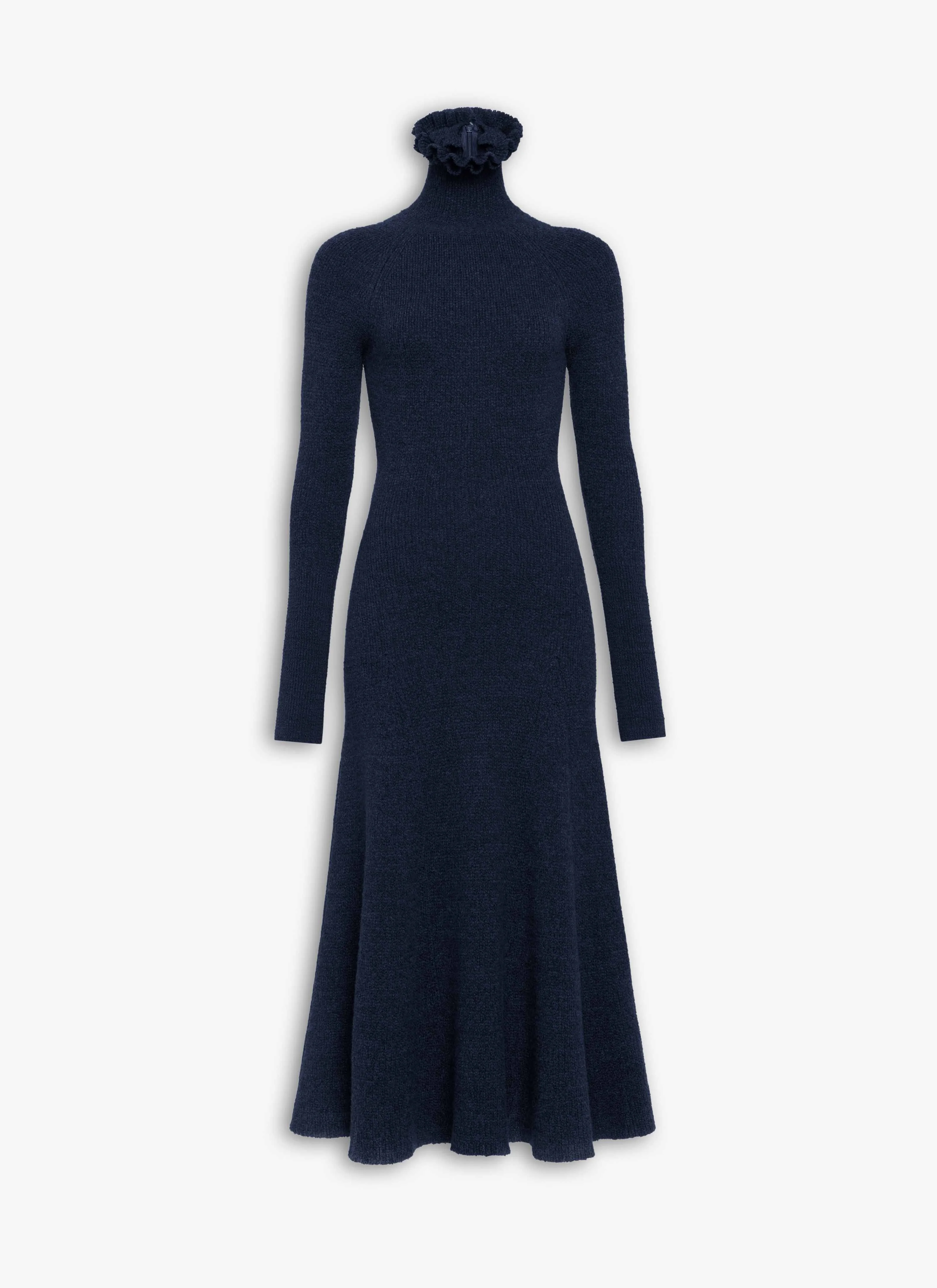 TWEED KNITTED HIGH-NECK DRESS - 1