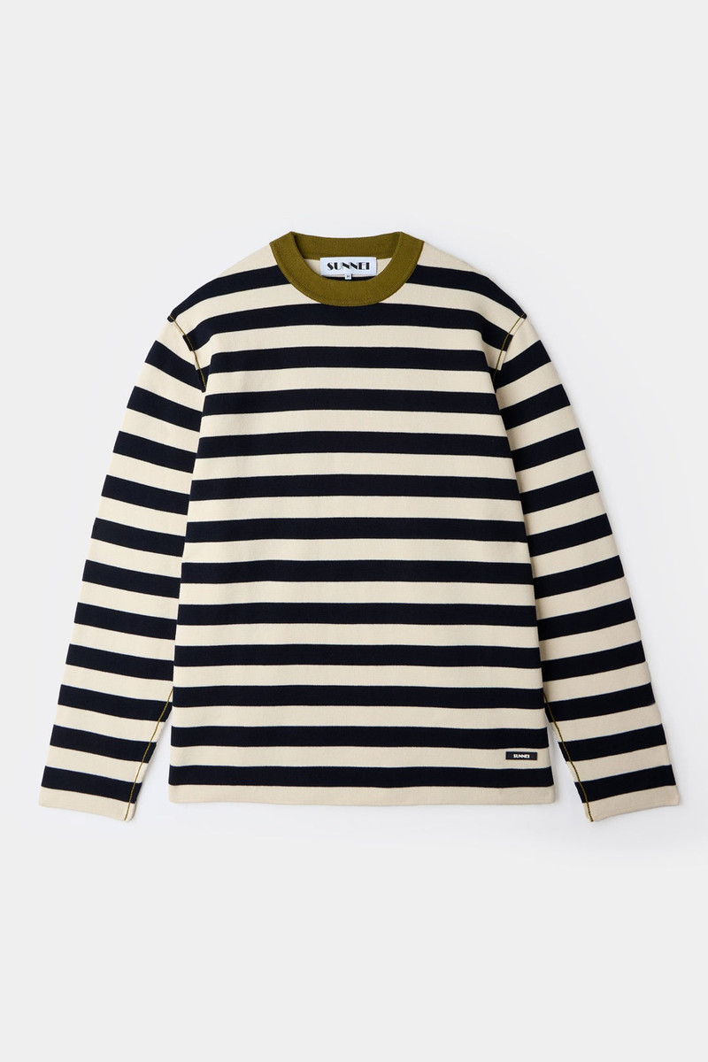 SUNNEI MAGLIAUNITA LONGSLEEVE T-SHIRT / cream & dark navy stripes outlook