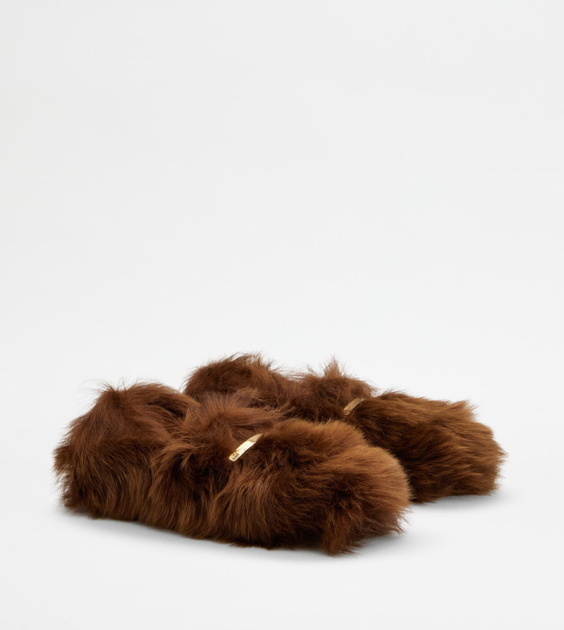 GOMMINO DRIVING SHOES IN FUR - BROWN 3