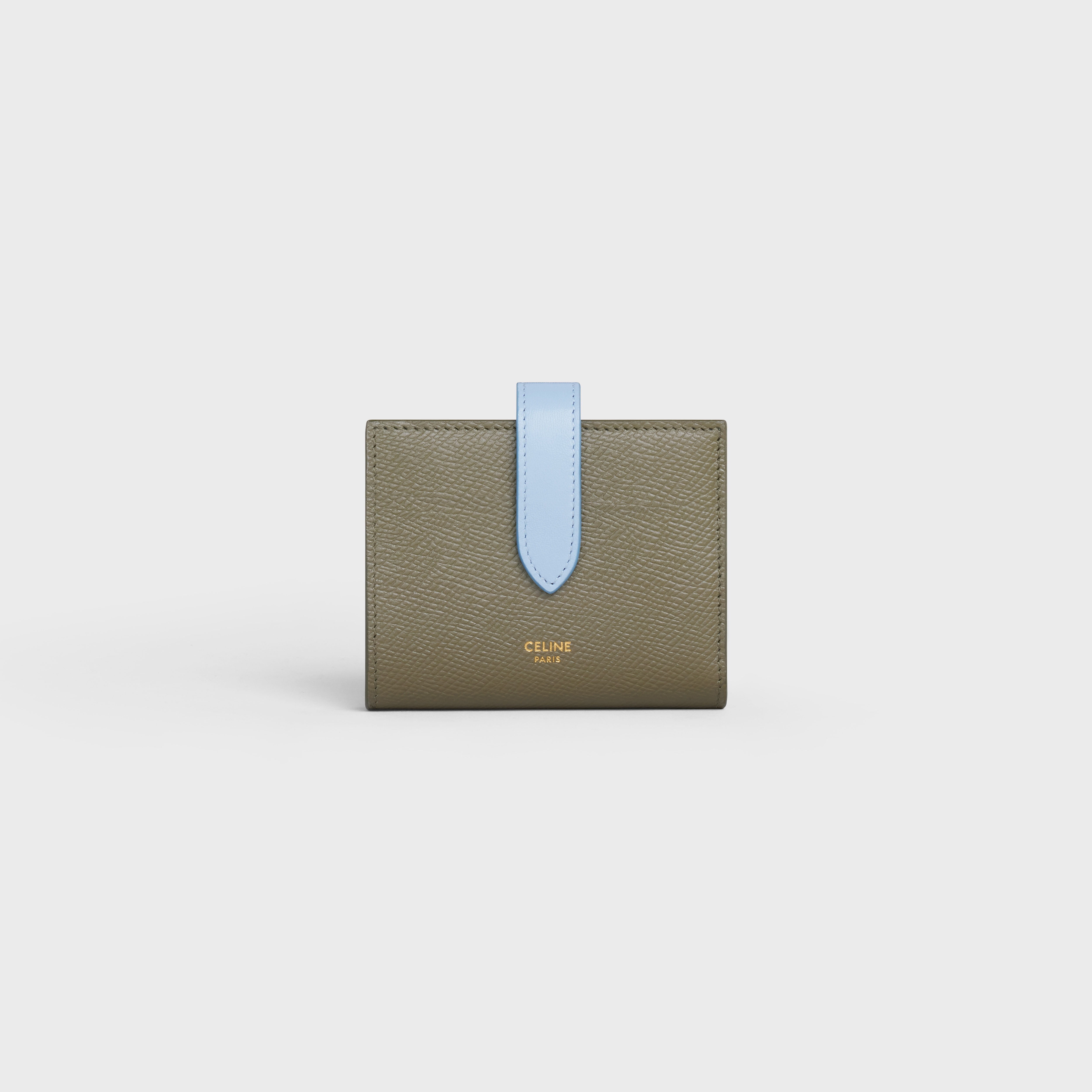 Small Strap Wallet in Bicolour Grained Calfskin - 1
