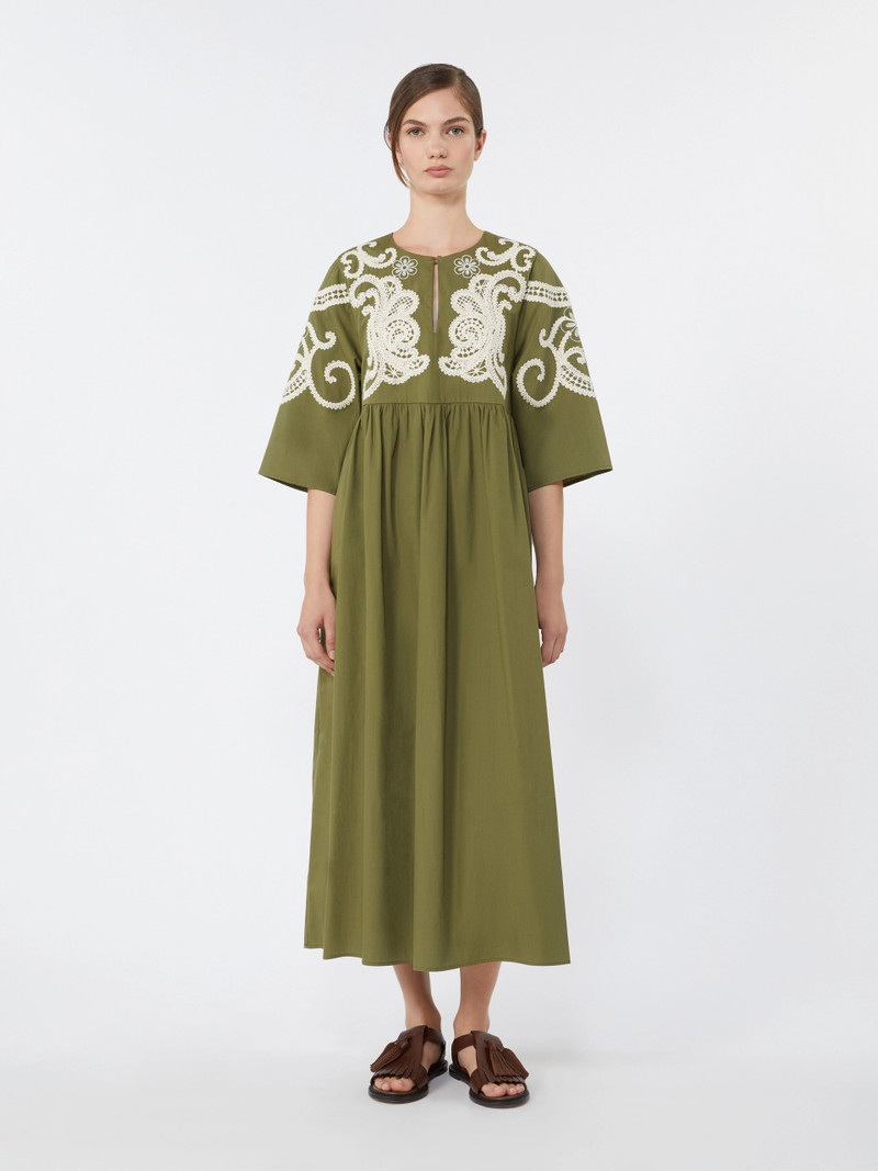 TILDE Soft cotton poplin dress - KAKI 3