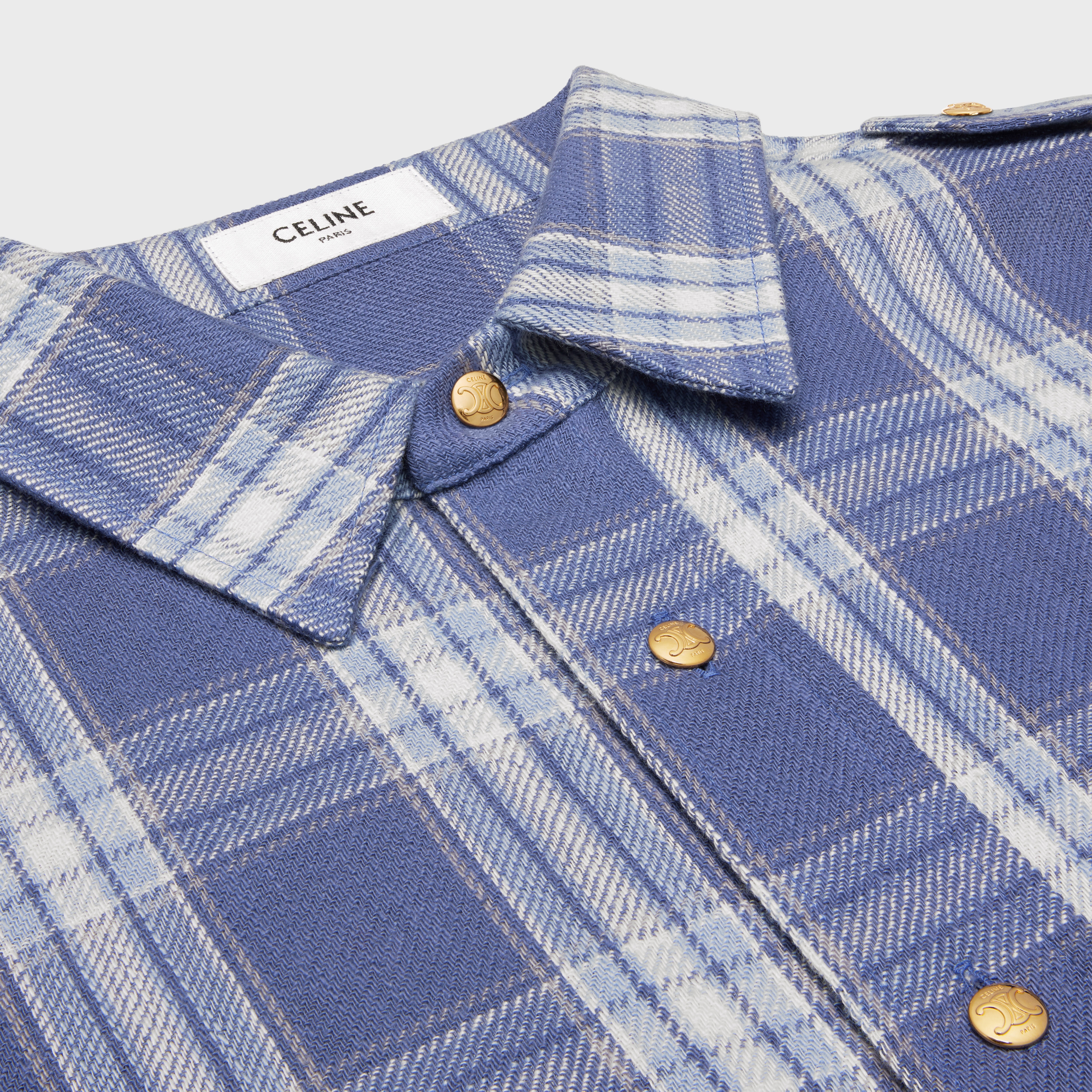 overshirt in checked cotton - 3