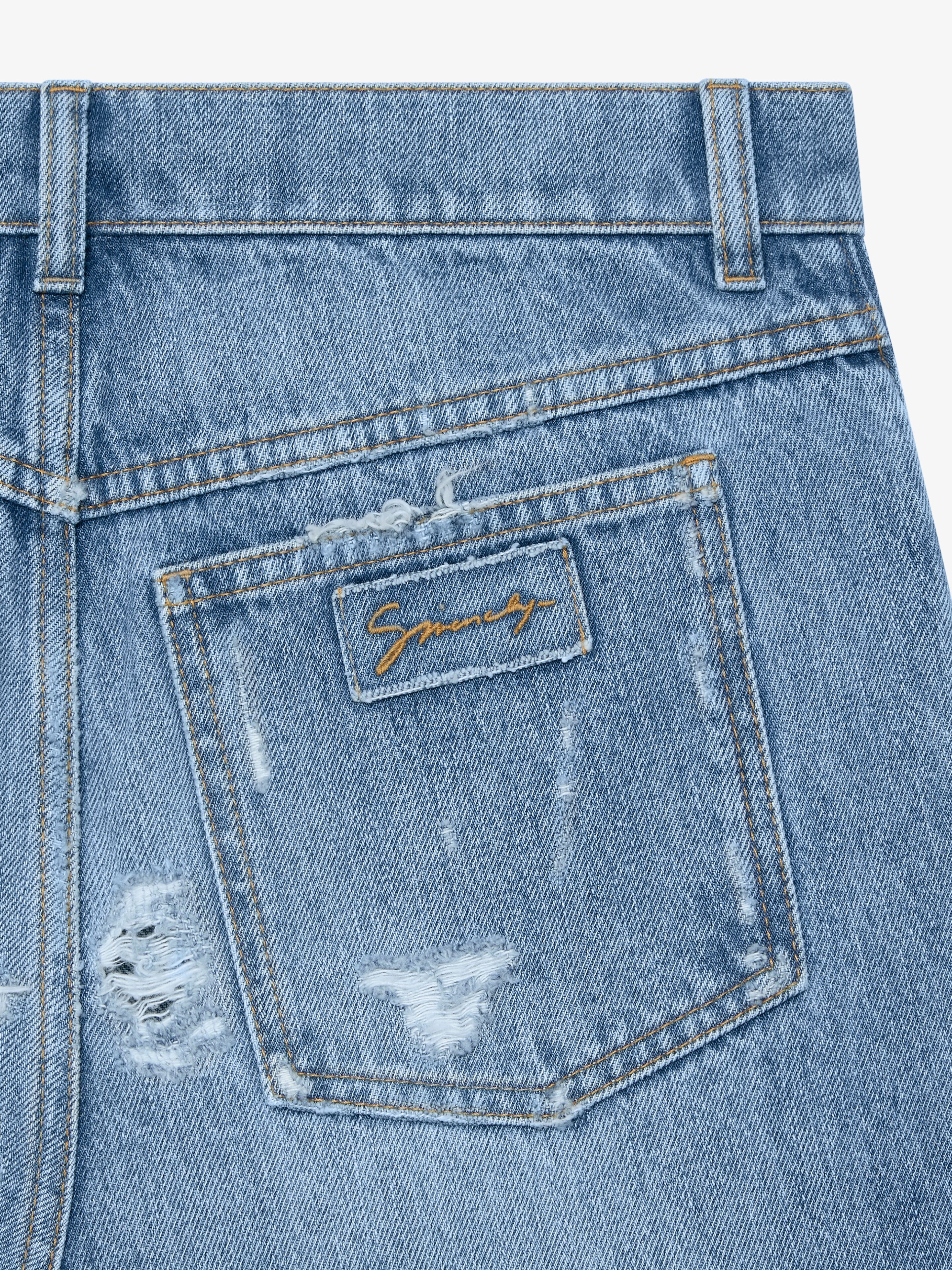 FLARE JEANS IN DESTROYED DENIM - 4