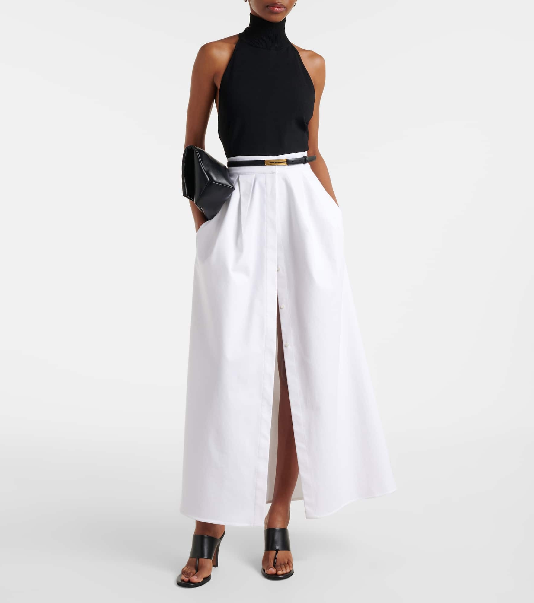 Cotton-blend gabardine maxi skirt - 2