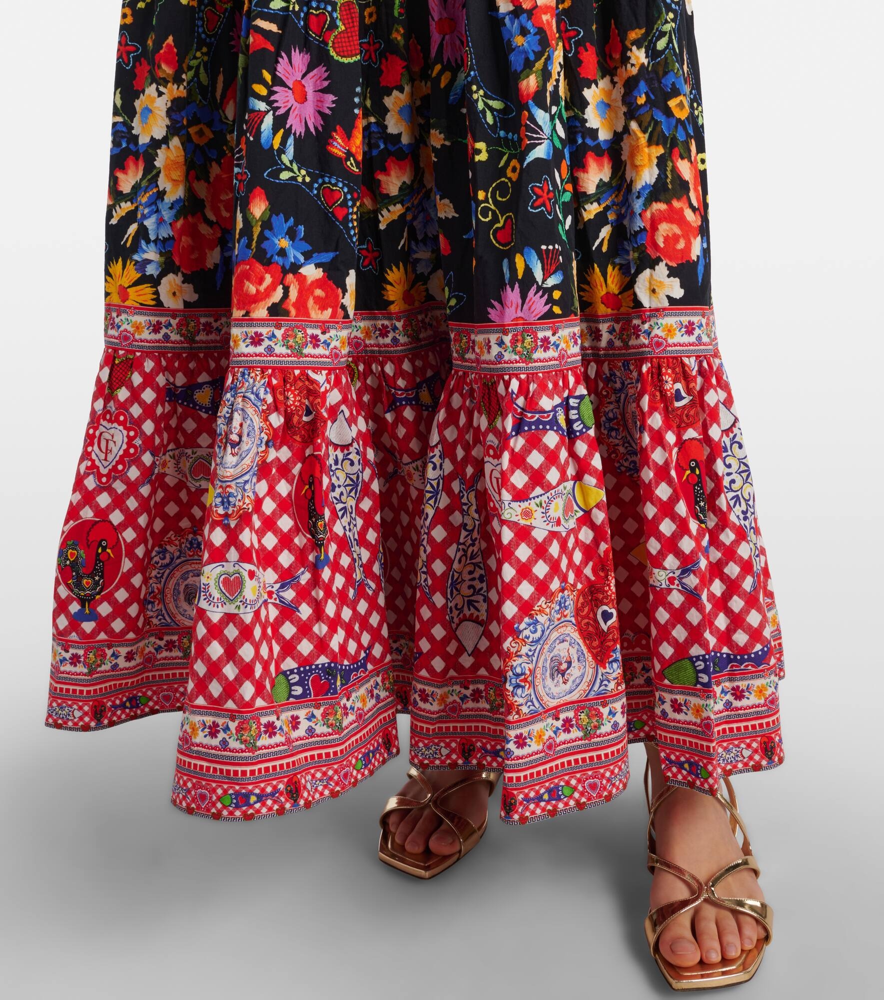 Printed tiered cotton maxi dress - 5
