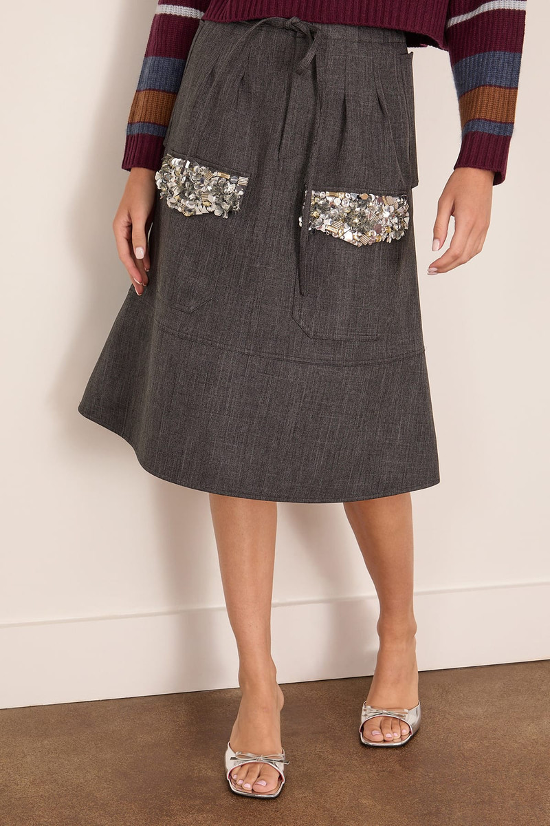 Skirt in Melange Black and Grey 3