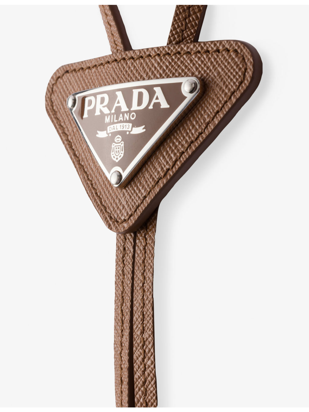 Triangular logo-plaque leather bolo tie - 2