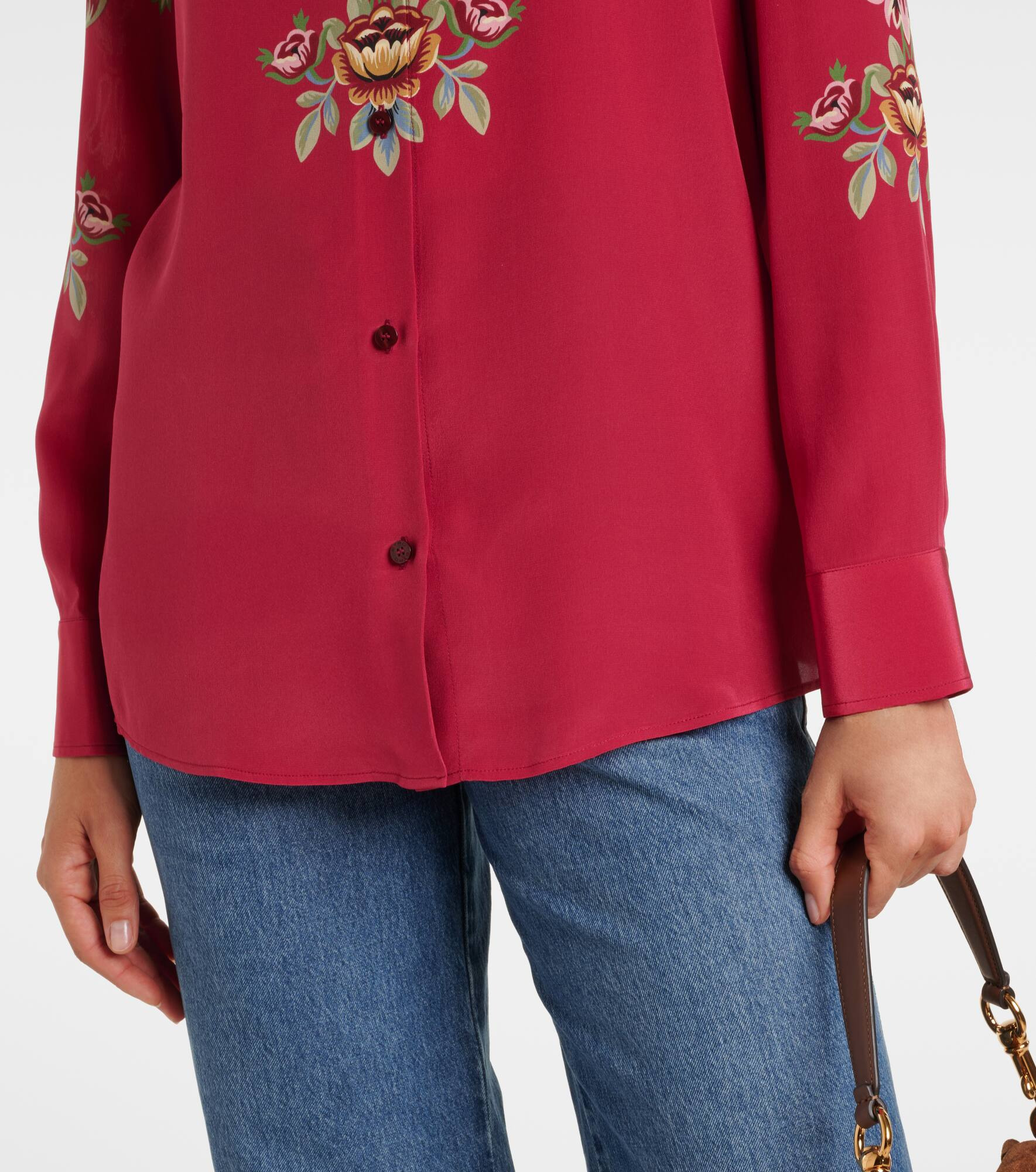 Floral silk crêpe shirt - 5