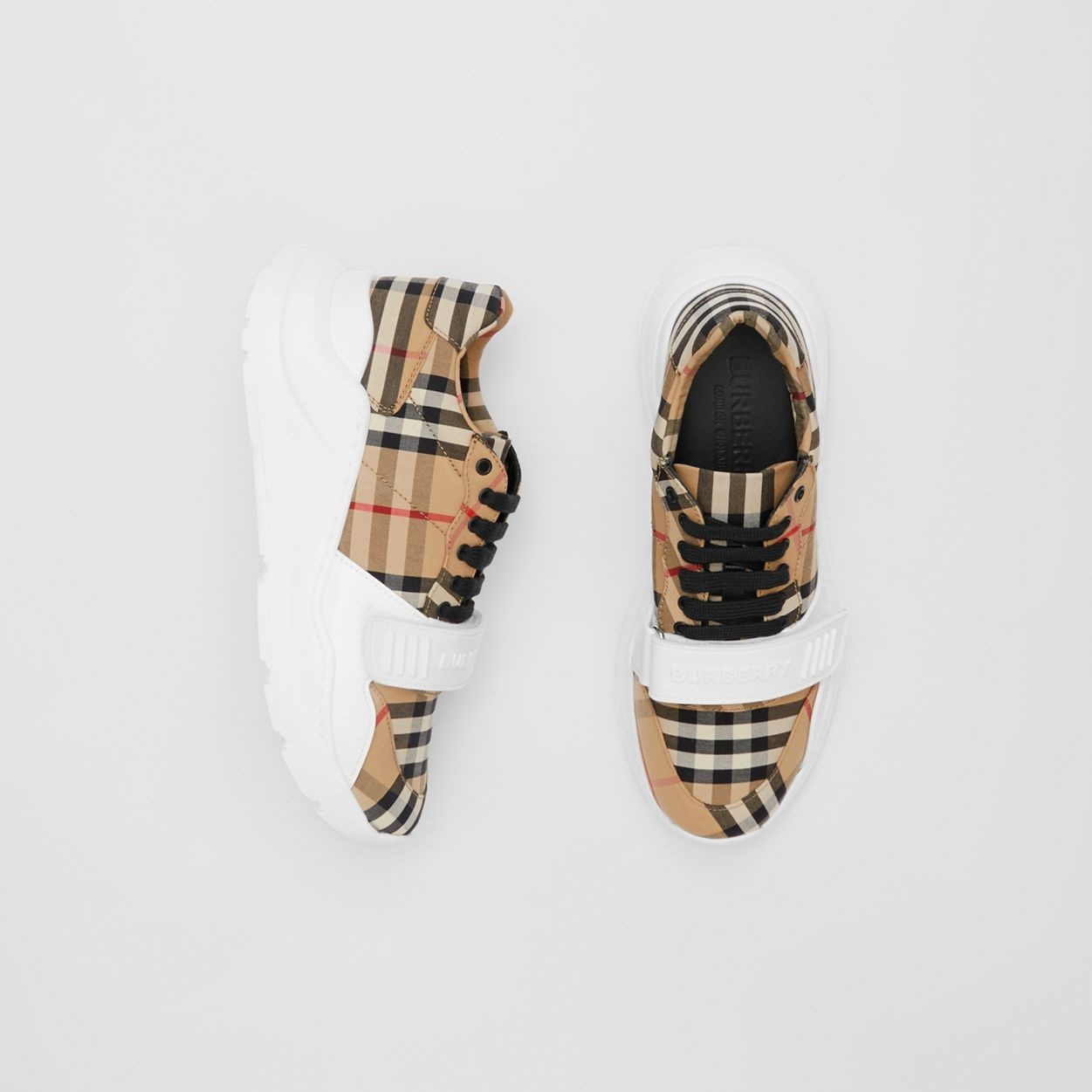 Vintage Check Cotton Sneakers - 1