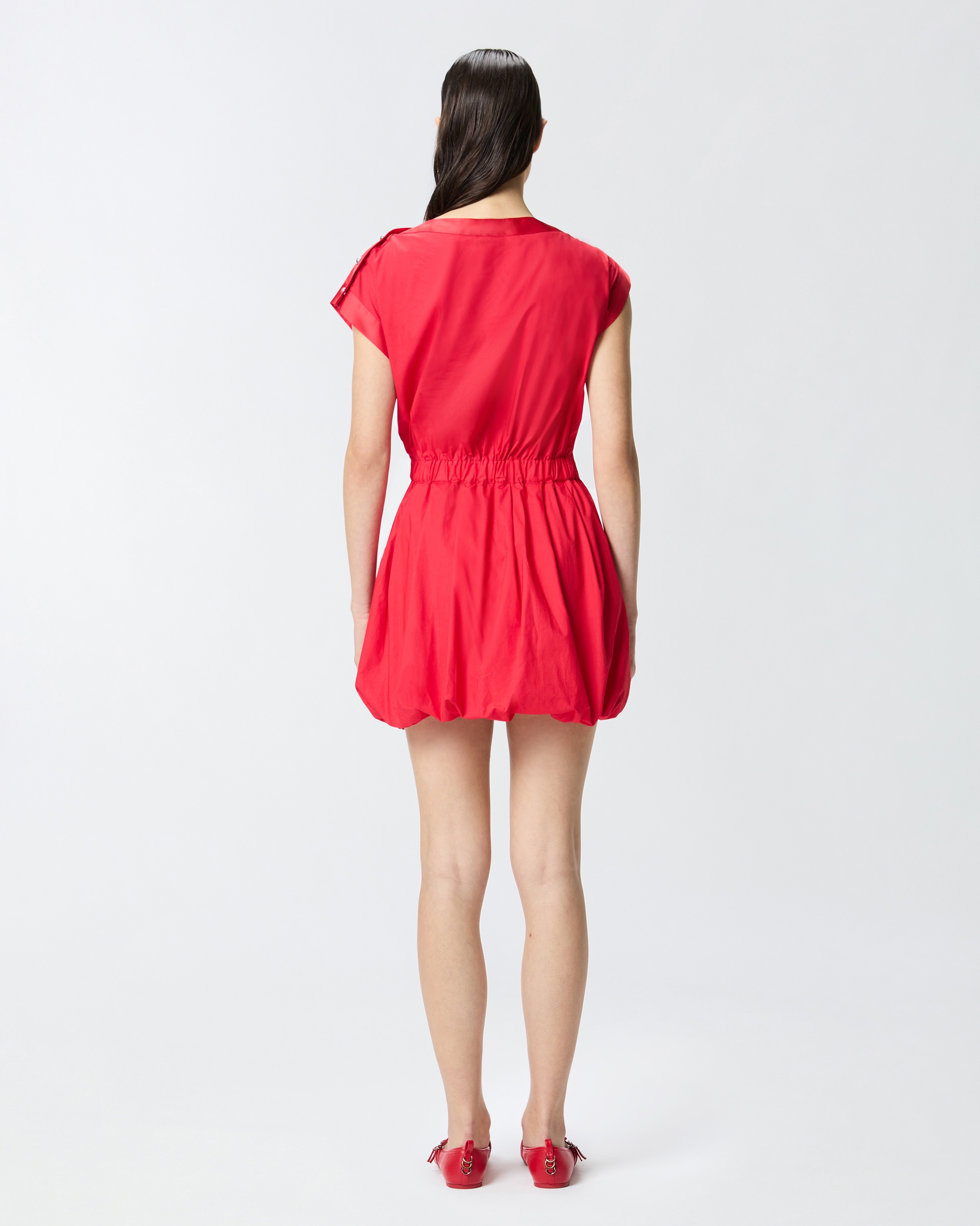 POPLIN DRESS WITH CRISSCROSS - 4