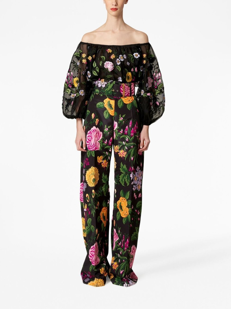 CAROLINA HERRERA floral-print silk blouse outlook
