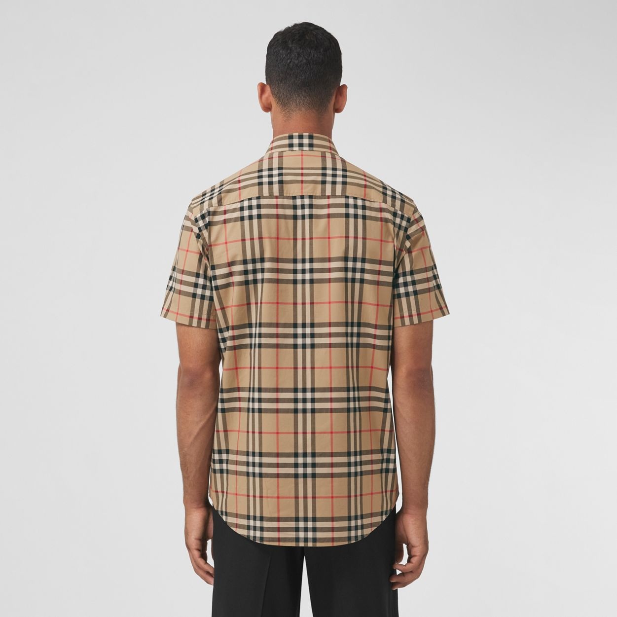 Short-sleeve Check Cotton Poplin Shirt - 4