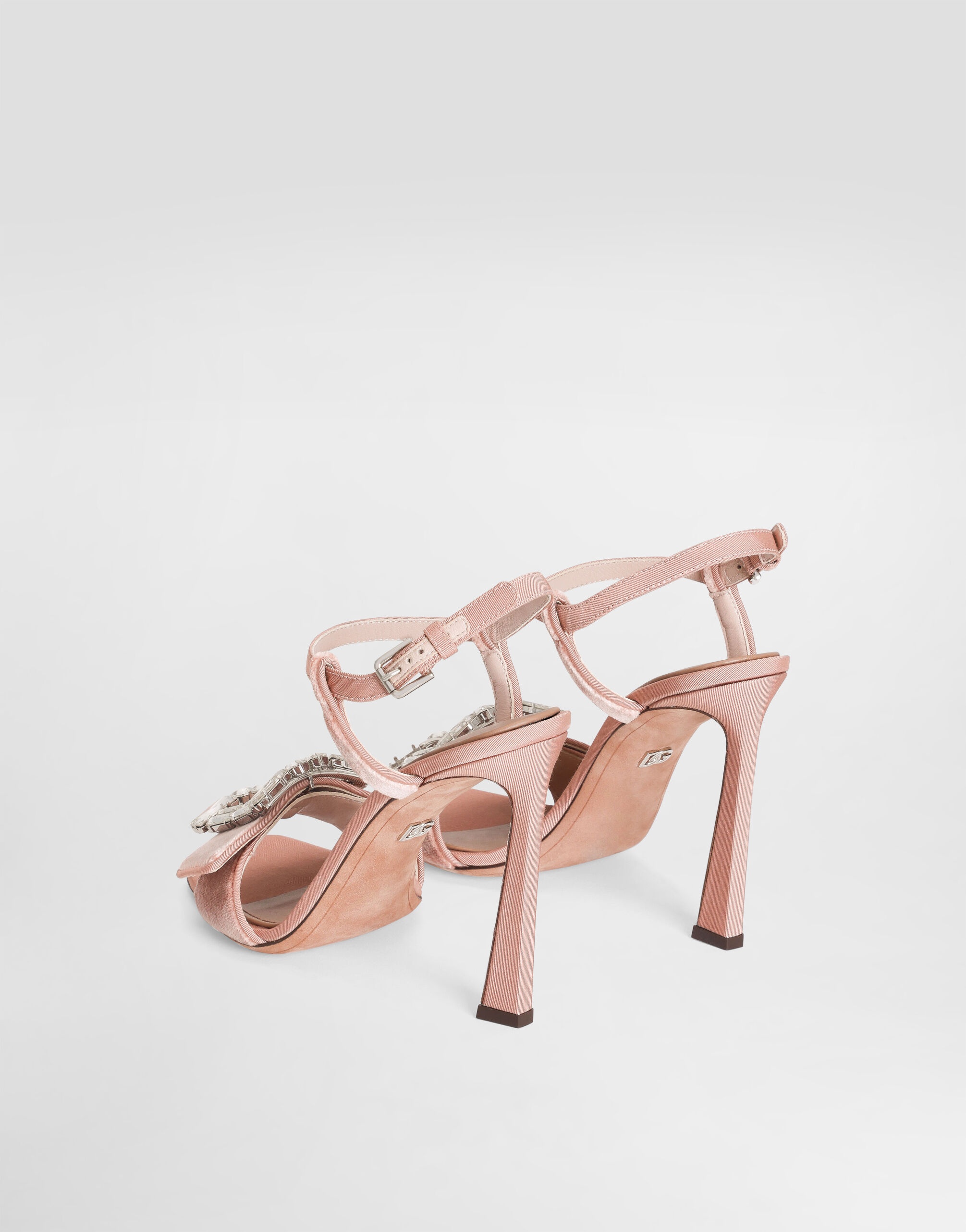 Velvet sandals with bejeweled buckle - 3