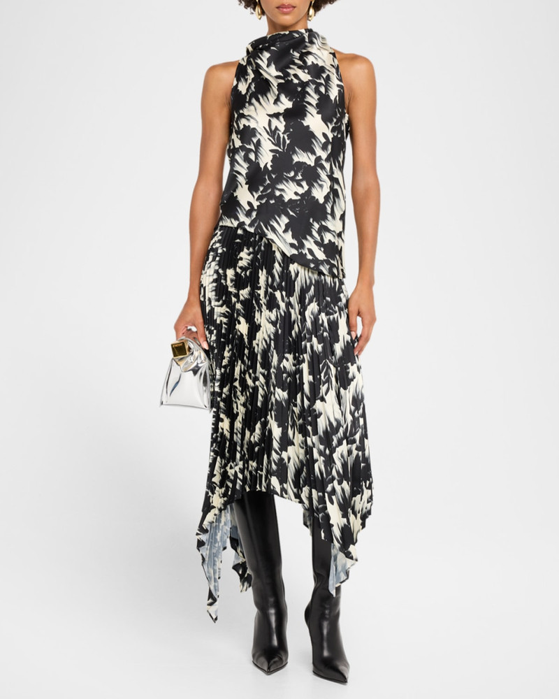 MARQUES’ALMEIDA Floral Plisse Midi Skirt outlook